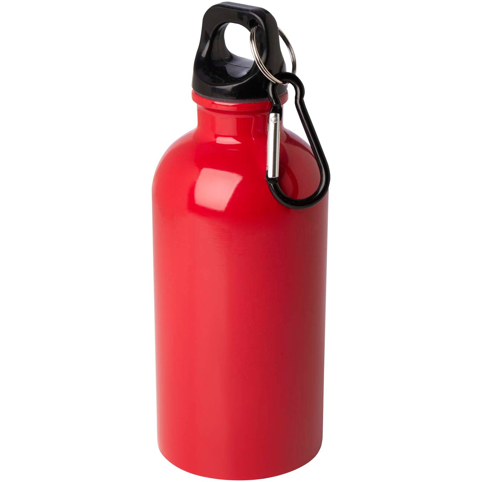 Oregon 400 ml RCS-zertifizierte, einwandige Trinkflasche aus Edelstahl mit Karabinerhaken – Rot