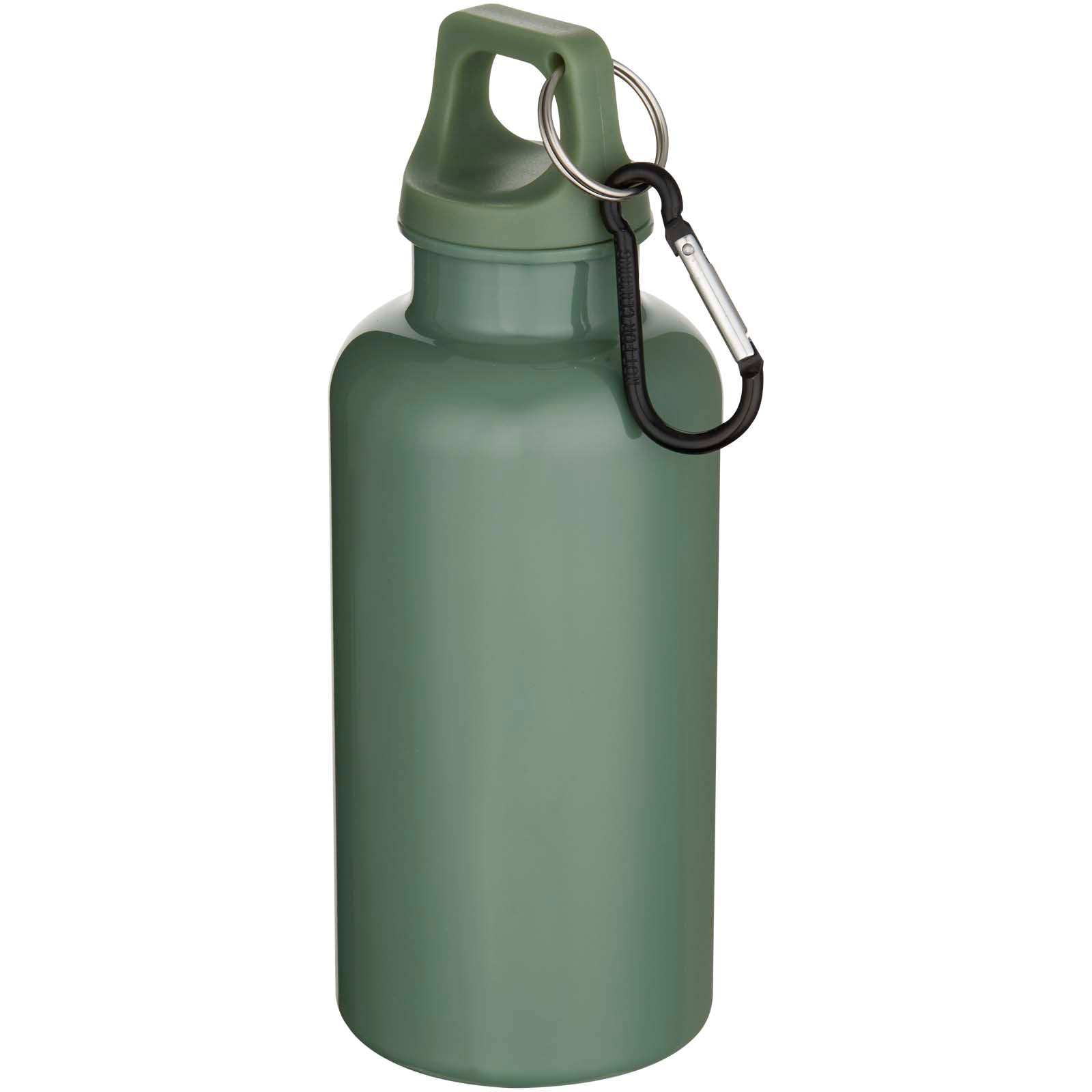 Oregon 400 ml einfarbige RS-zertifizierte Trinkflasche aus recyceltem Kunststoff mit Karabinerhaken – Heather Grün