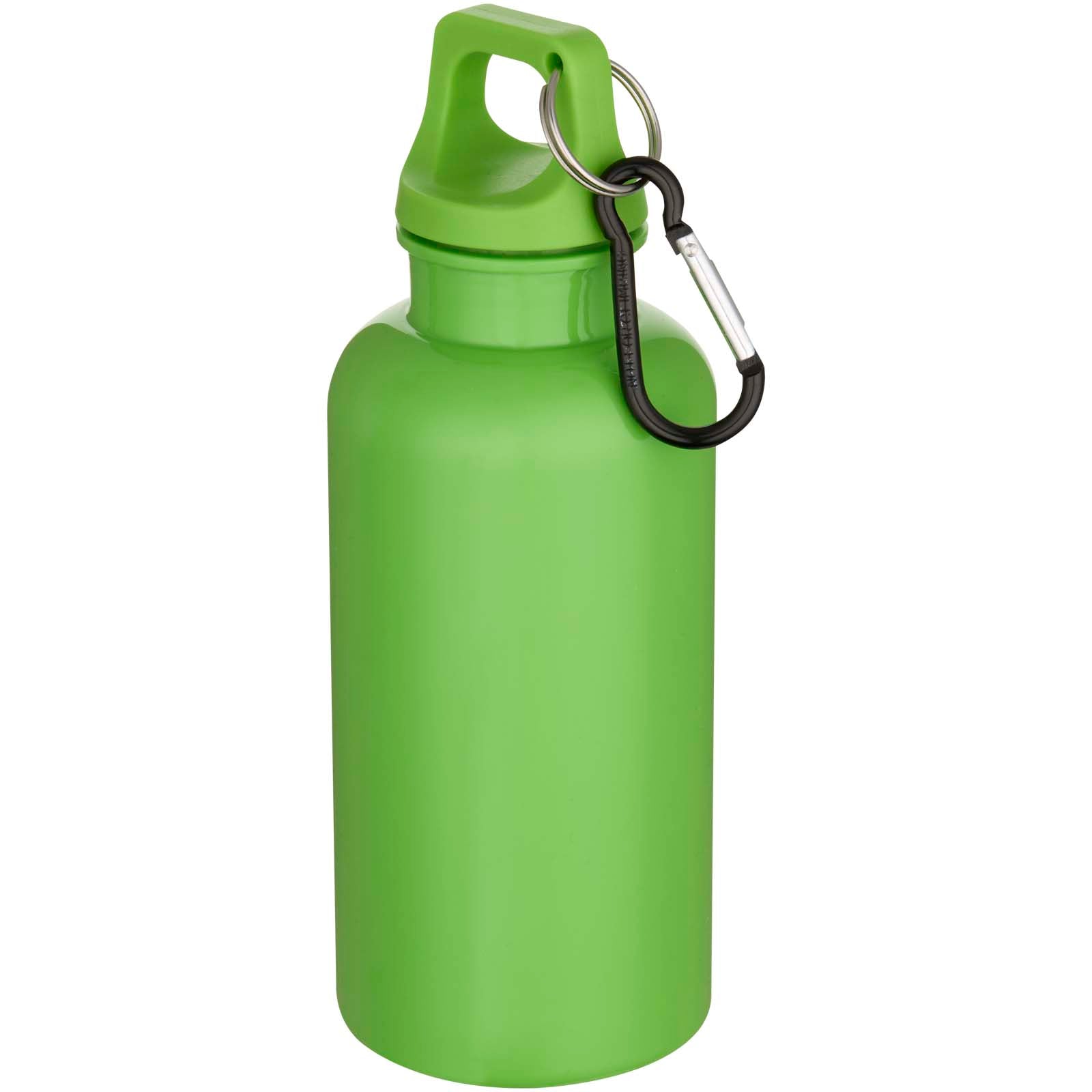 Oregon 400 ml einfarbige RS-zertifizierte Trinkflasche aus recyceltem Kunststoff mit Karabinerhaken – Apfelgrün