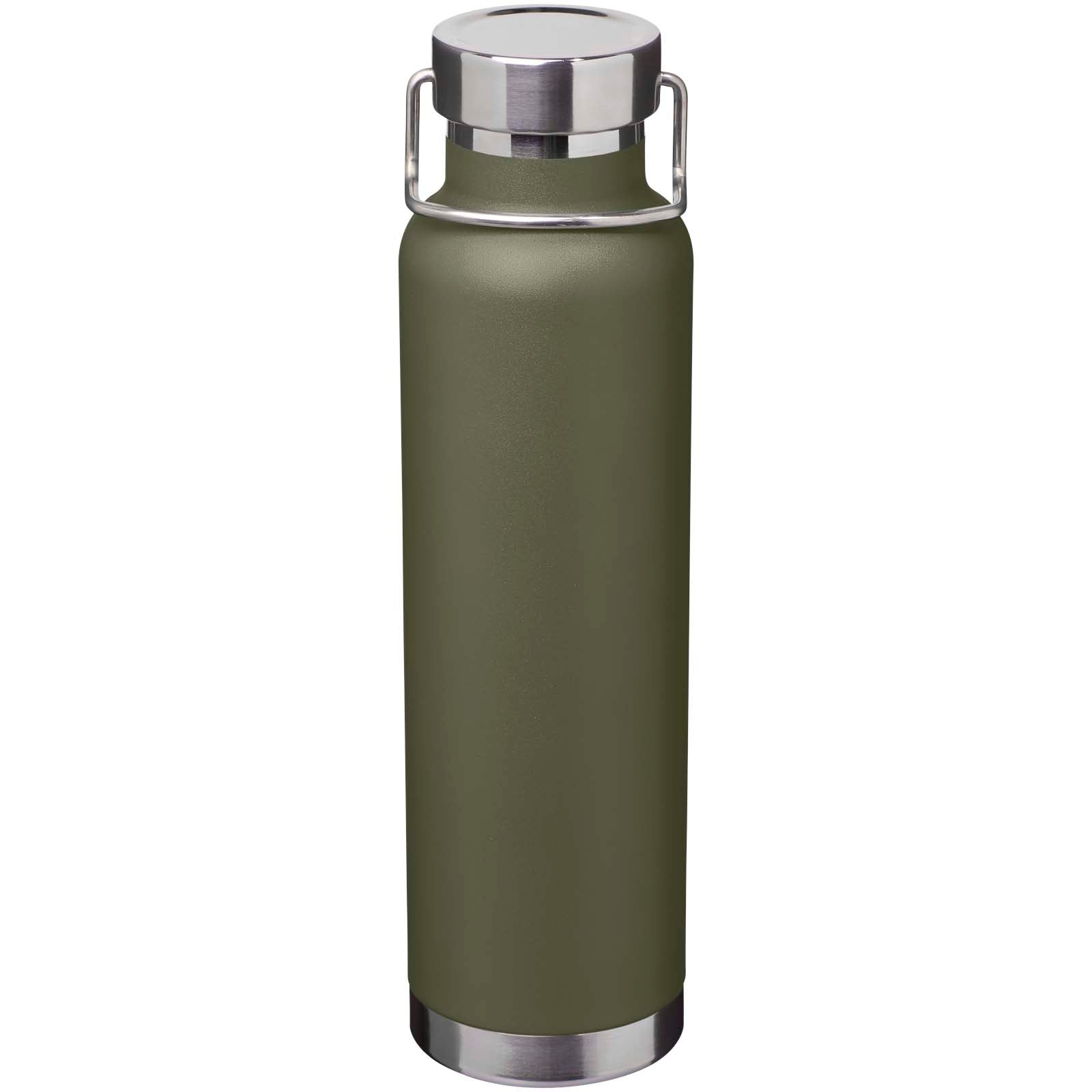 Thor 650 ml RCS-zertifizierte Kupfer-Vakuum Isolierflasche aus recyceltem Edelstahl – Waldgrün
