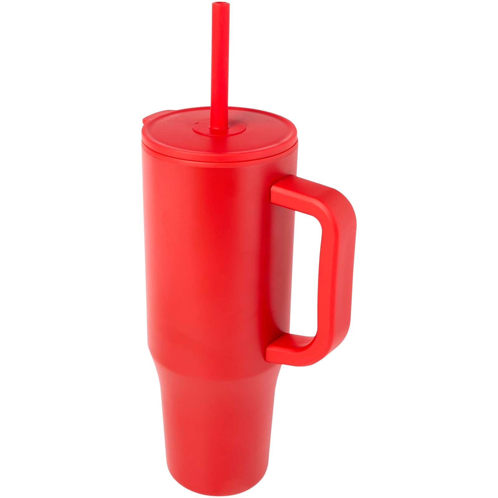 Brady 900 ml RCS-zertifizierter Isolierbecher mit Silikon Trinkhalm – Rot