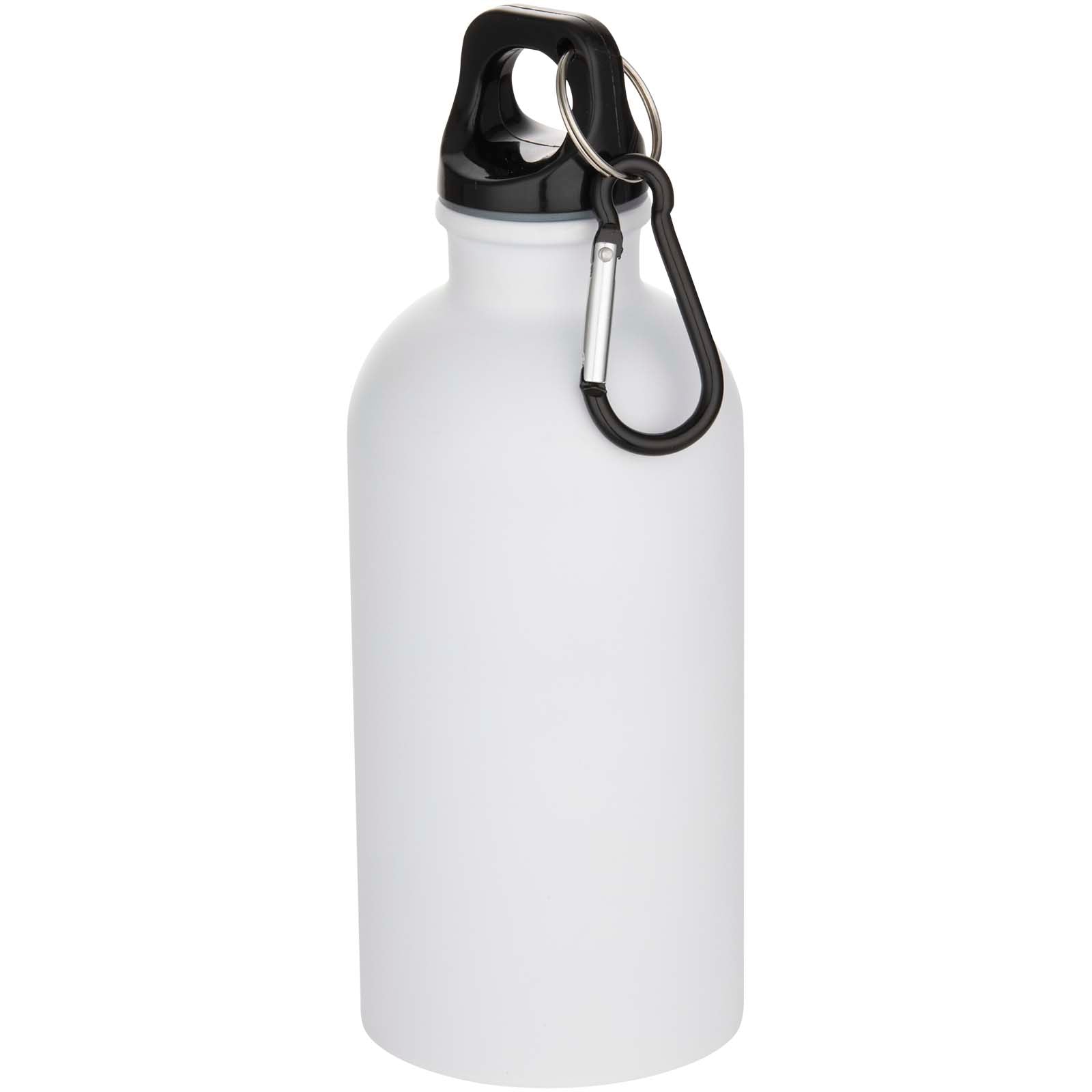 Oregon 400 ml matte RCS-zertifizierte einwandige Trinkflasche aus recyceltem Edelstahl mit Karabinerhaken – Weiss