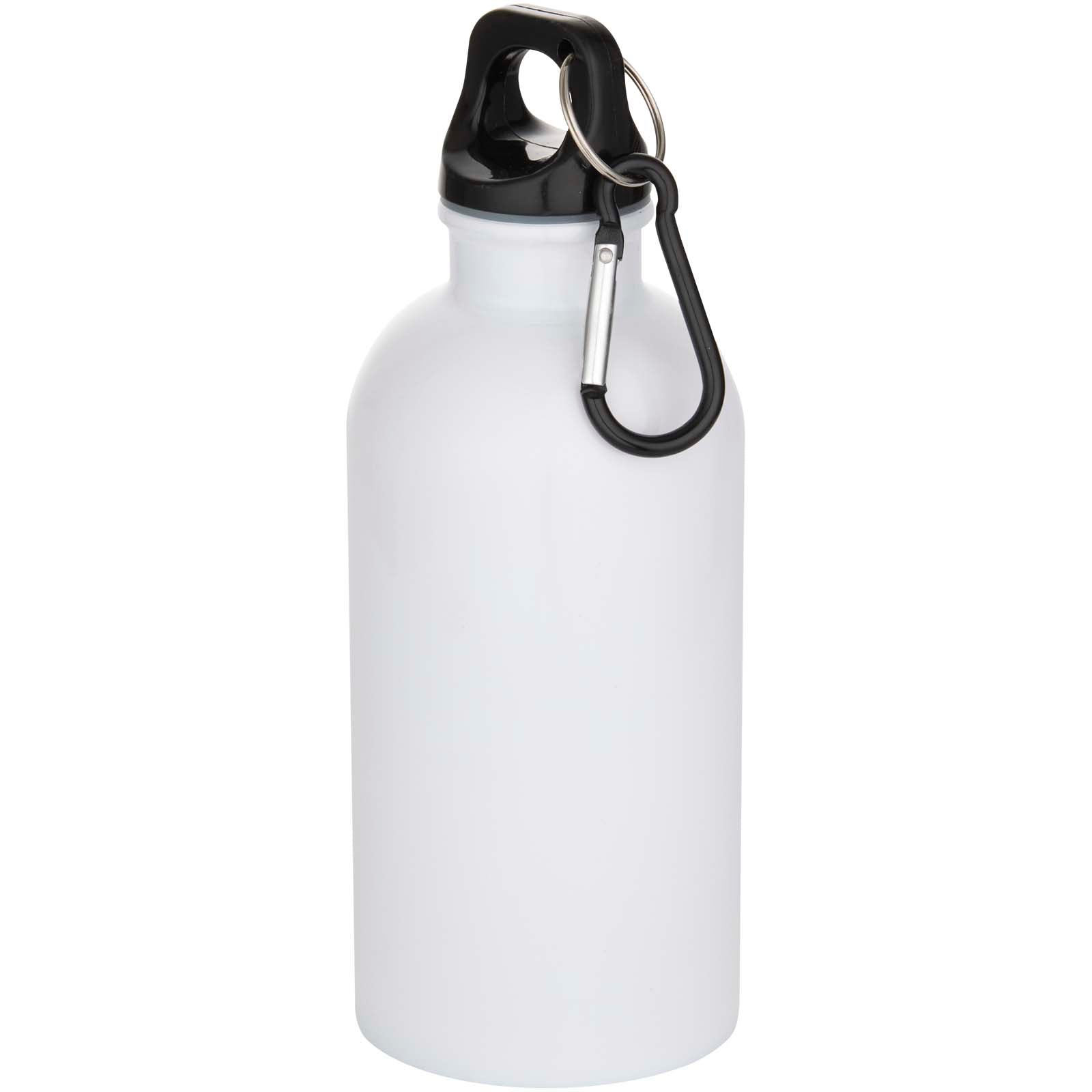 Oregon 400 ml RSC-zertifizierte einwandige Sublimation Trinkflasche aus recyceltem Edelstahl mit Karabinerhaken – Weiss