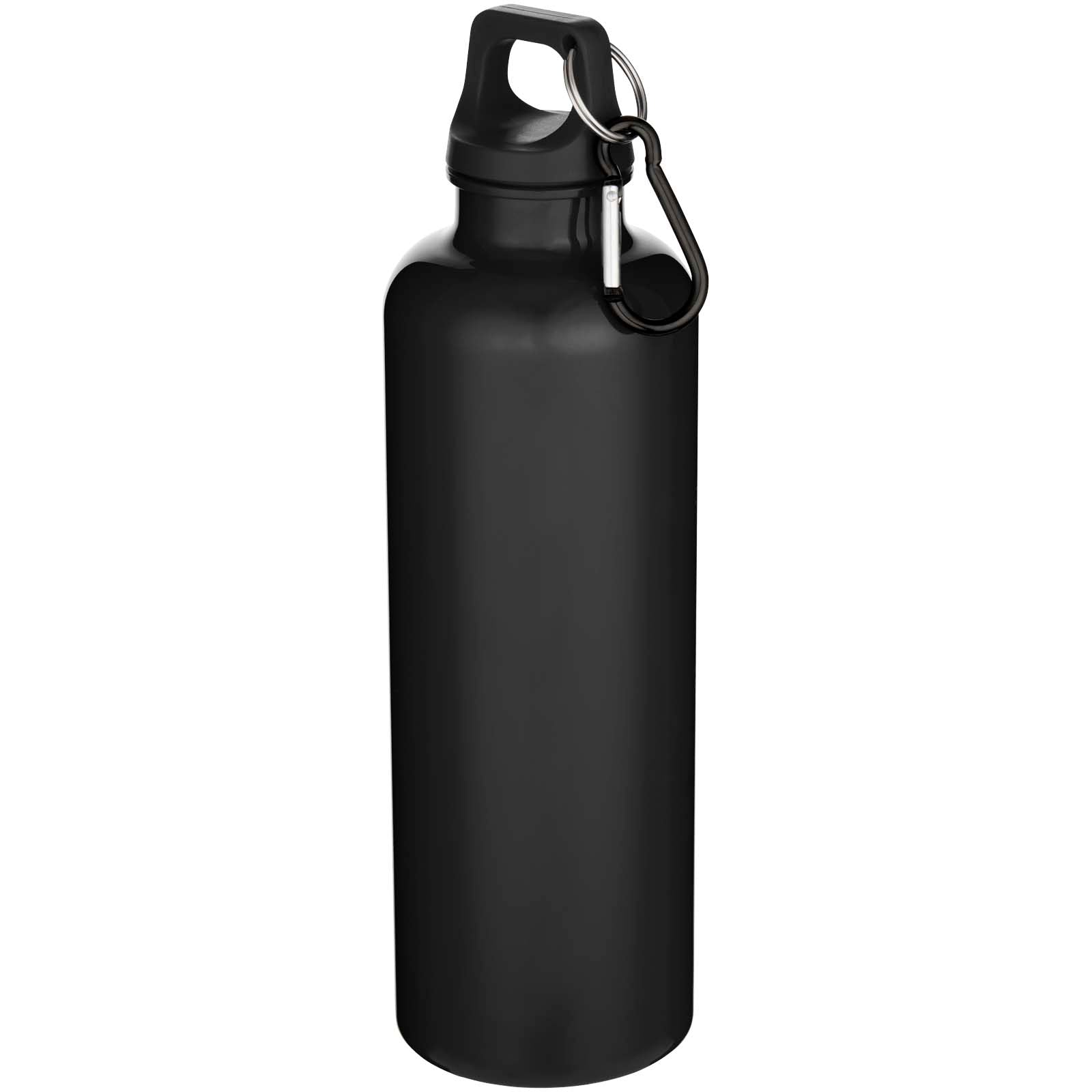 Oregon 750 ml einfarbige RS-zertifizierte Wasserflasche aus recyceltem Kunststoff mit Karabinerhaken – Schwarz