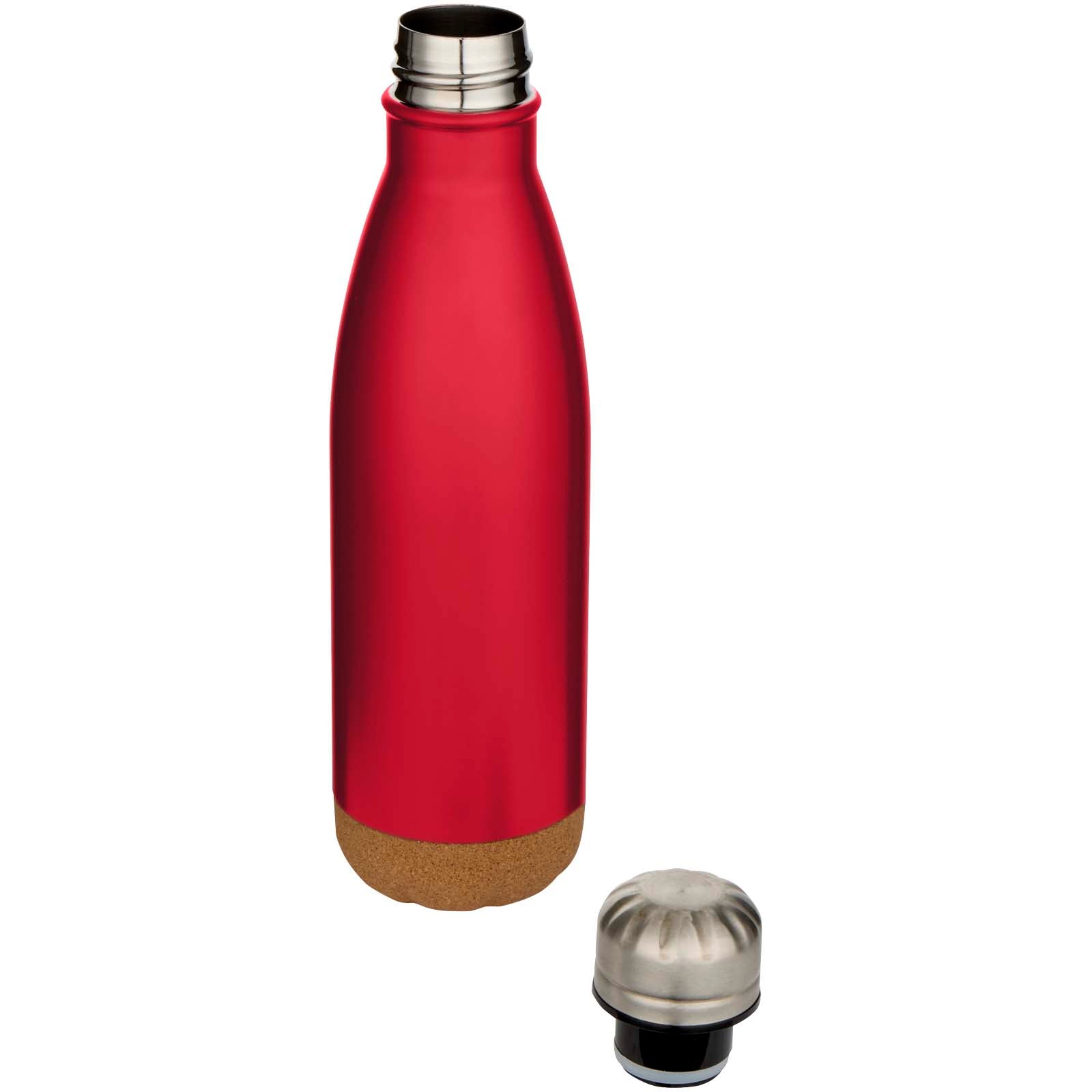 Cove 500 ml doppelwandige, vakuumisolierte Trinkflasche aus Edelstahl mit Korkdetails