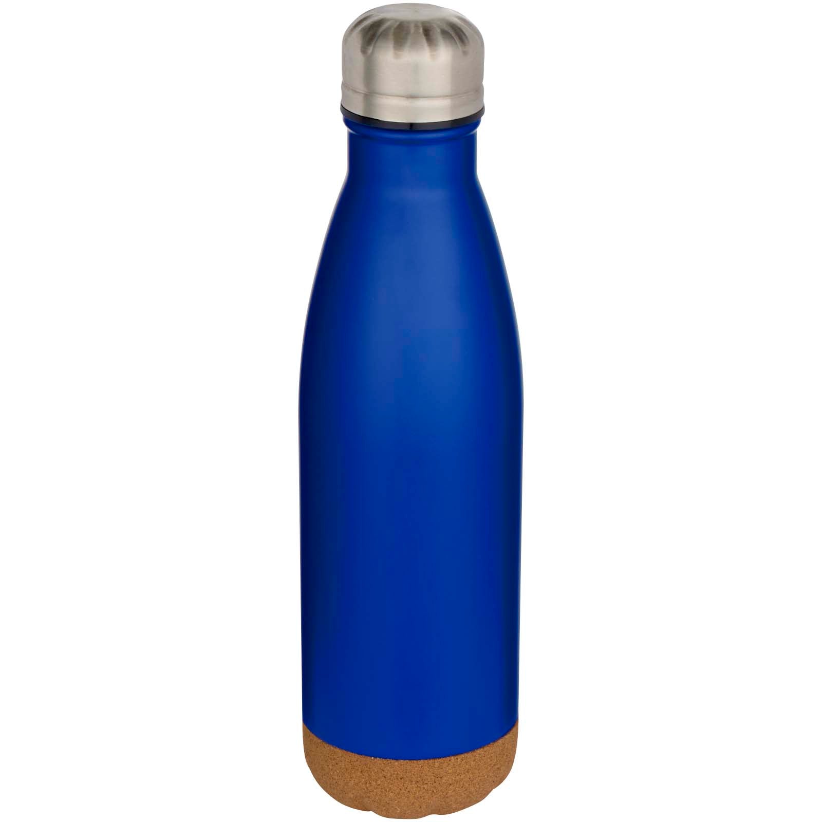 Cove 500 ml doppelwandige, vakuumisolierte Trinkflasche aus Edelstahl mit Korkdetails – Royalblau