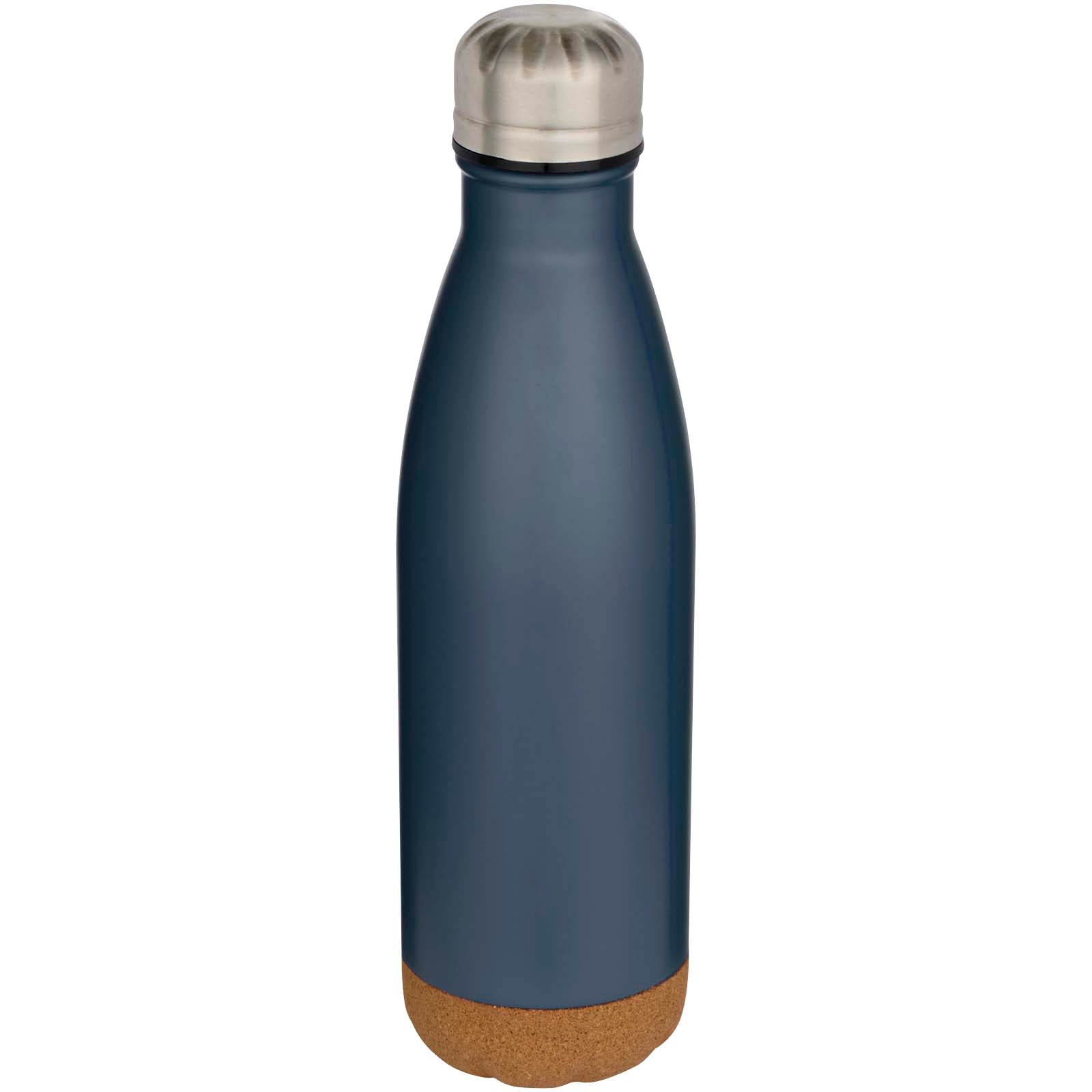 Cove 500 ml doppelwandige, vakuumisolierte Trinkflasche aus Edelstahl mit Korkdetails – Hale Blau
