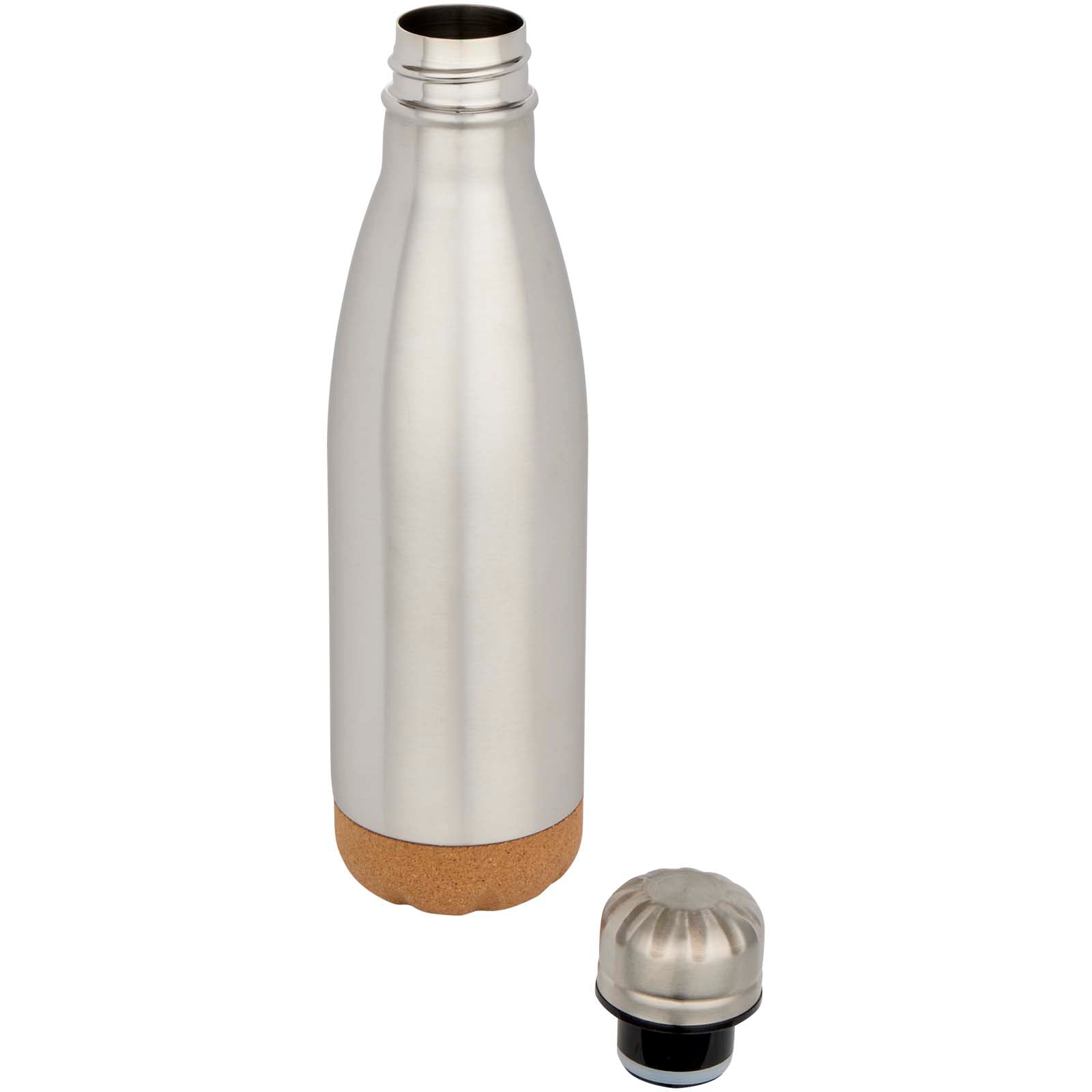 Cove 500 ml doppelwandige, vakuumisolierte Trinkflasche aus Edelstahl mit Korkdetails