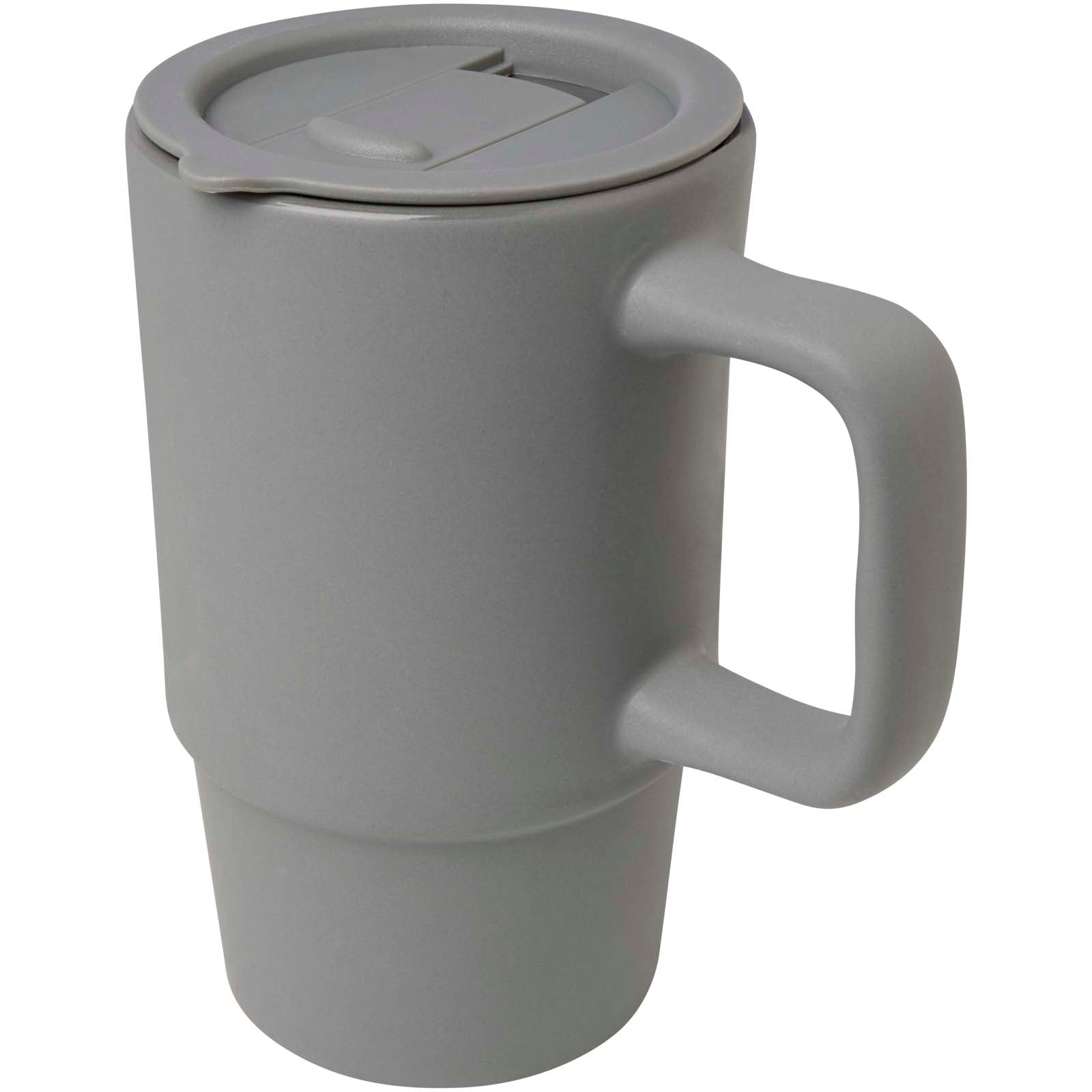 Carter 450 ml Keramiktasse mit Kunststoffdeckel – Grau