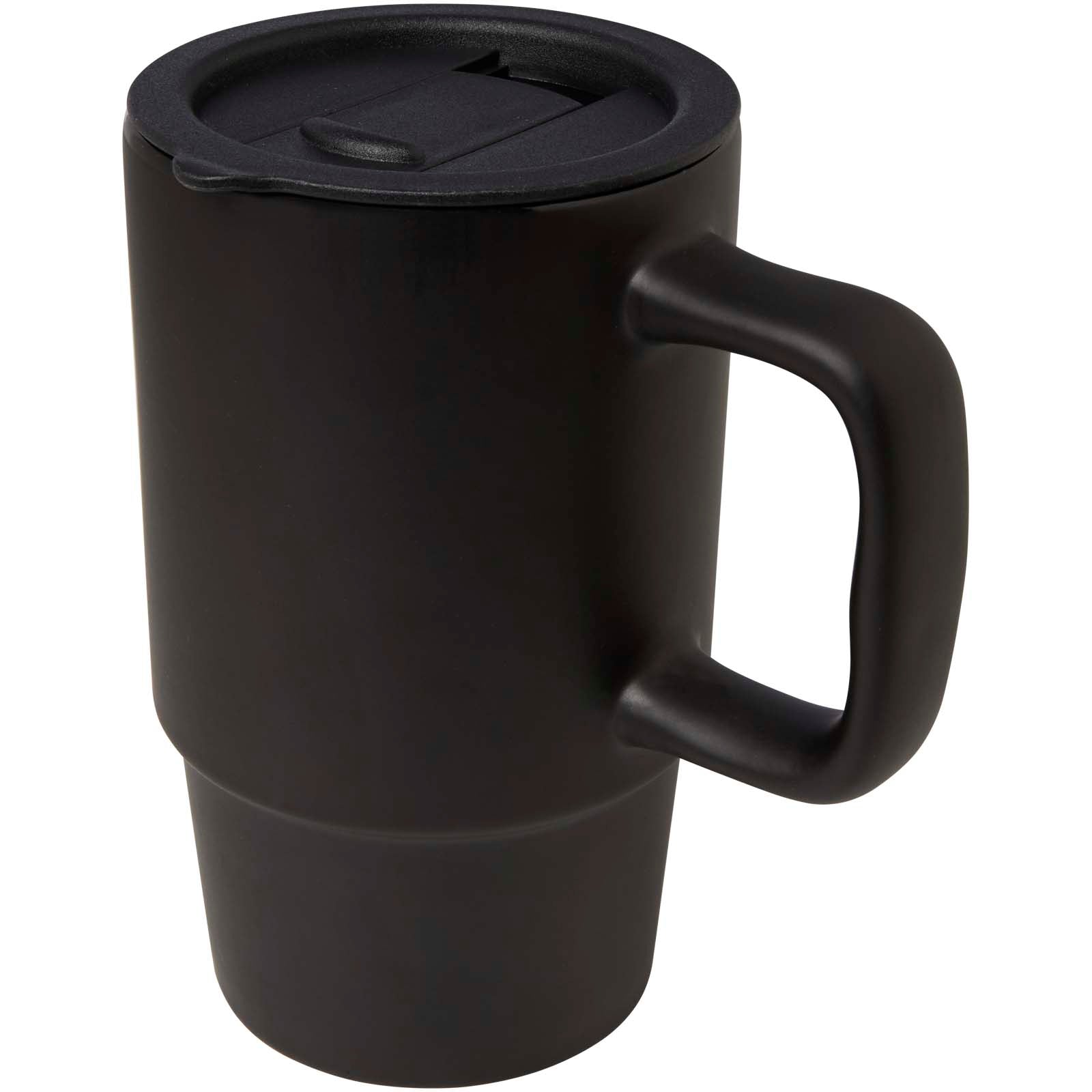 Carter 450 ml Keramiktasse mit Kunststoffdeckel – Schwarz