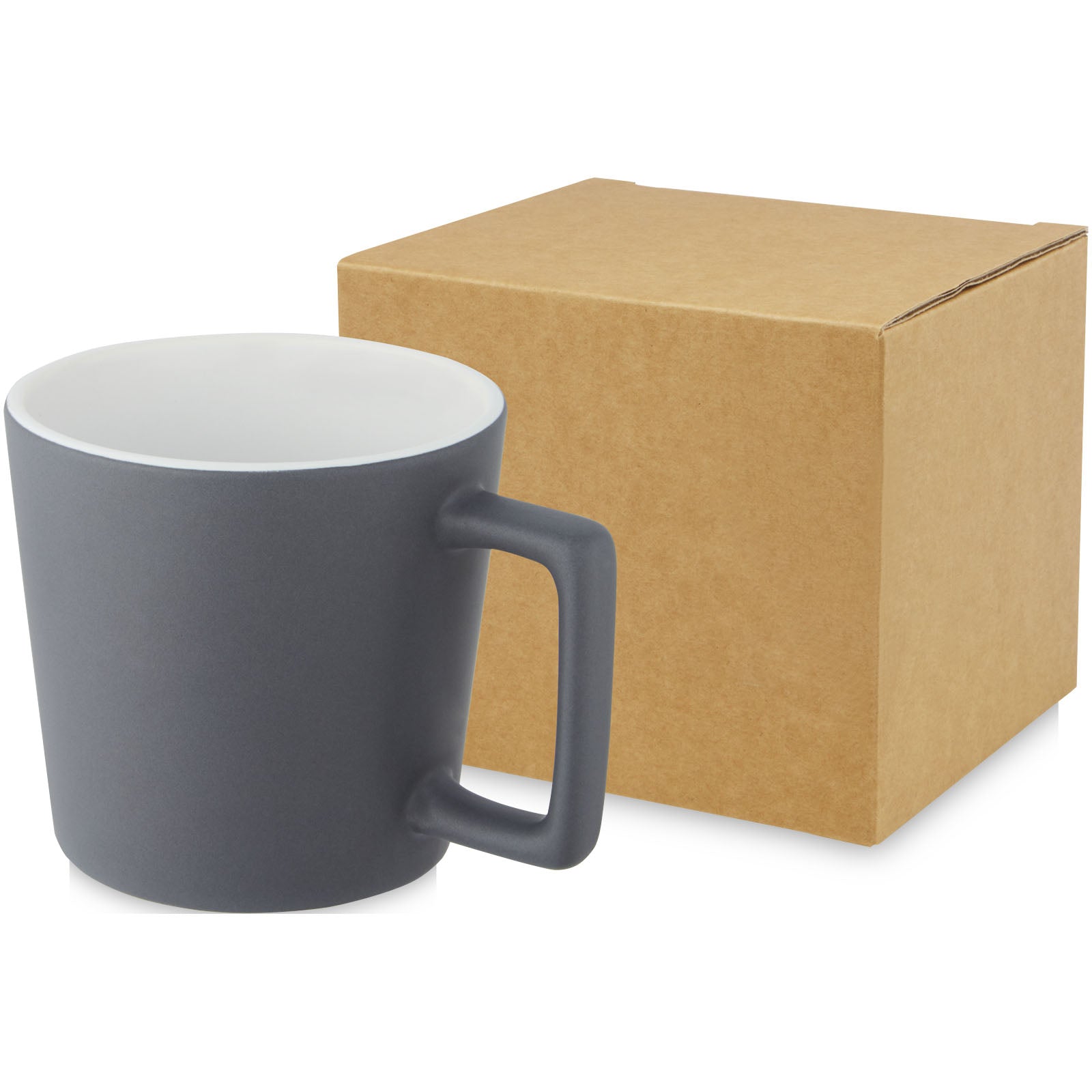 Cali 370 ml Keramiktasse mit matter Oberfläche – Weiss und Grau Matt