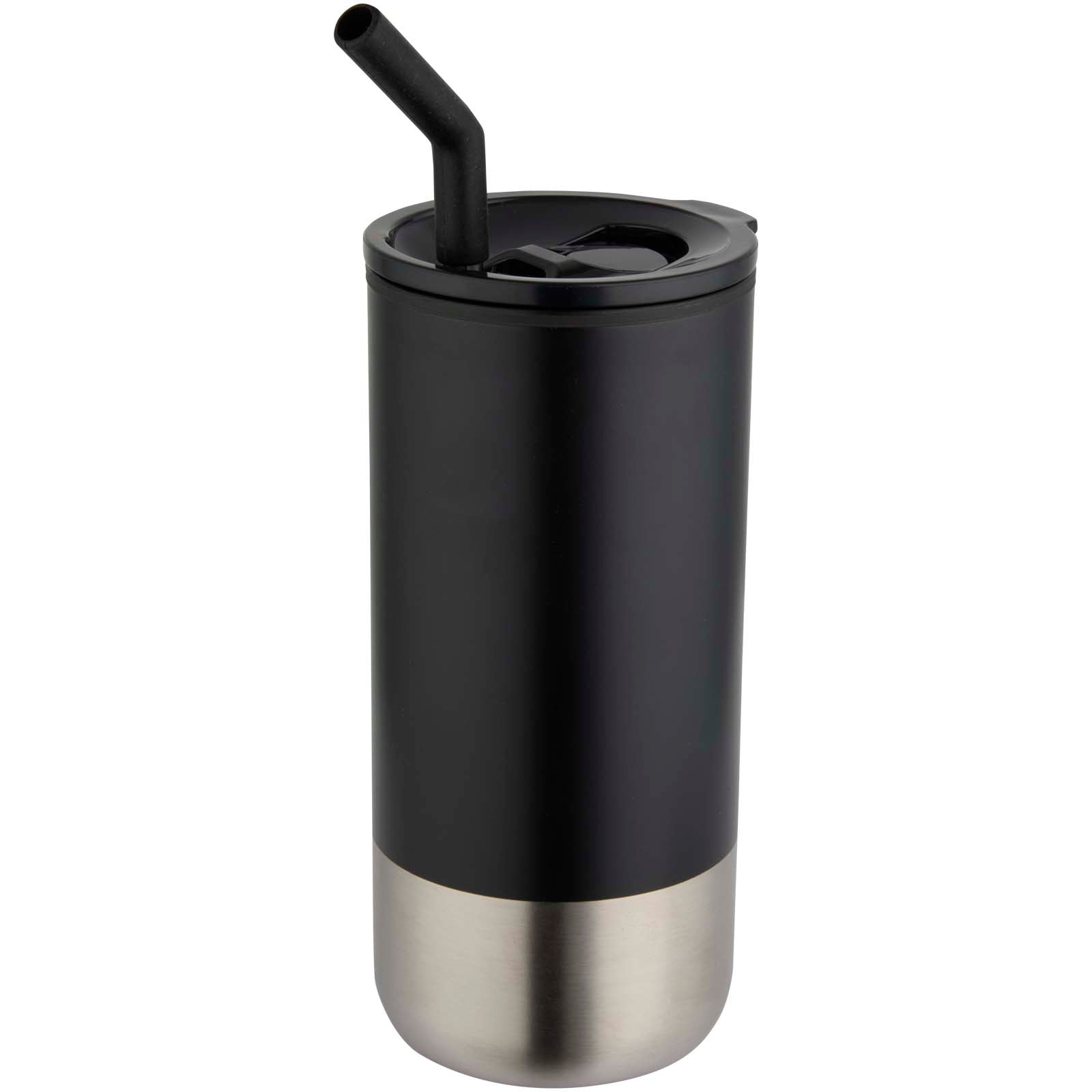 Grayson 480 ml RCS recycelter Isolierbecher mit Trinkhalm – Schwarz