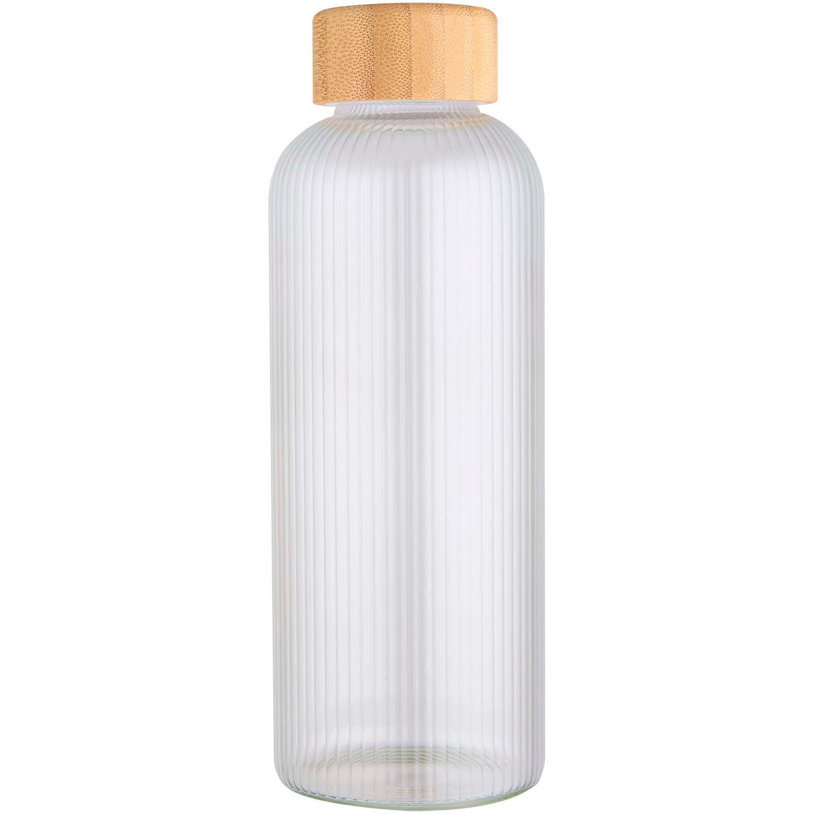 Mirage 650 ml einwandige Trinkflasche aus Borosilikatglas mit Bambusdeckel