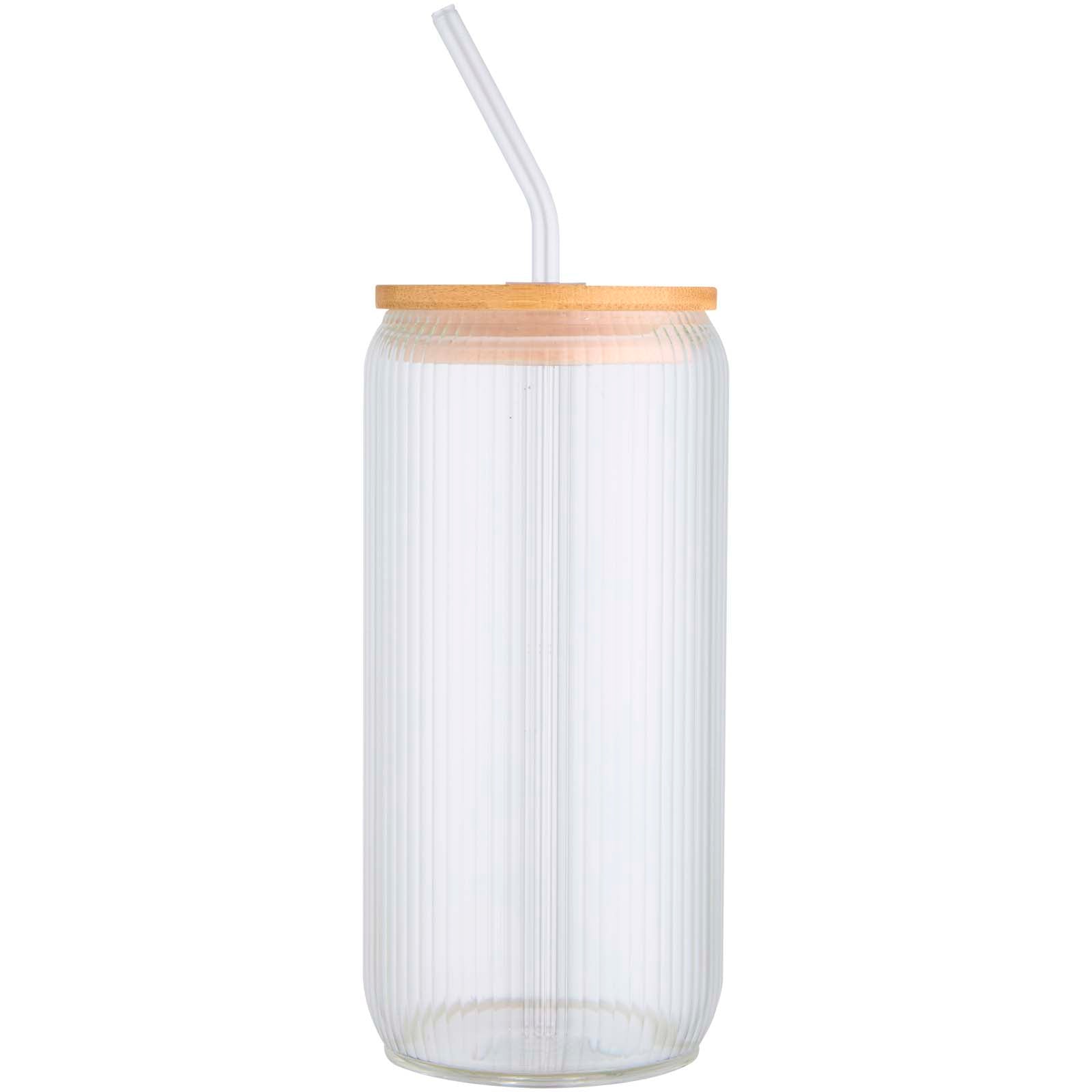 Mirage 500 ml einwandiges Glas aus Borosilikatglas mit Bambusdeckel