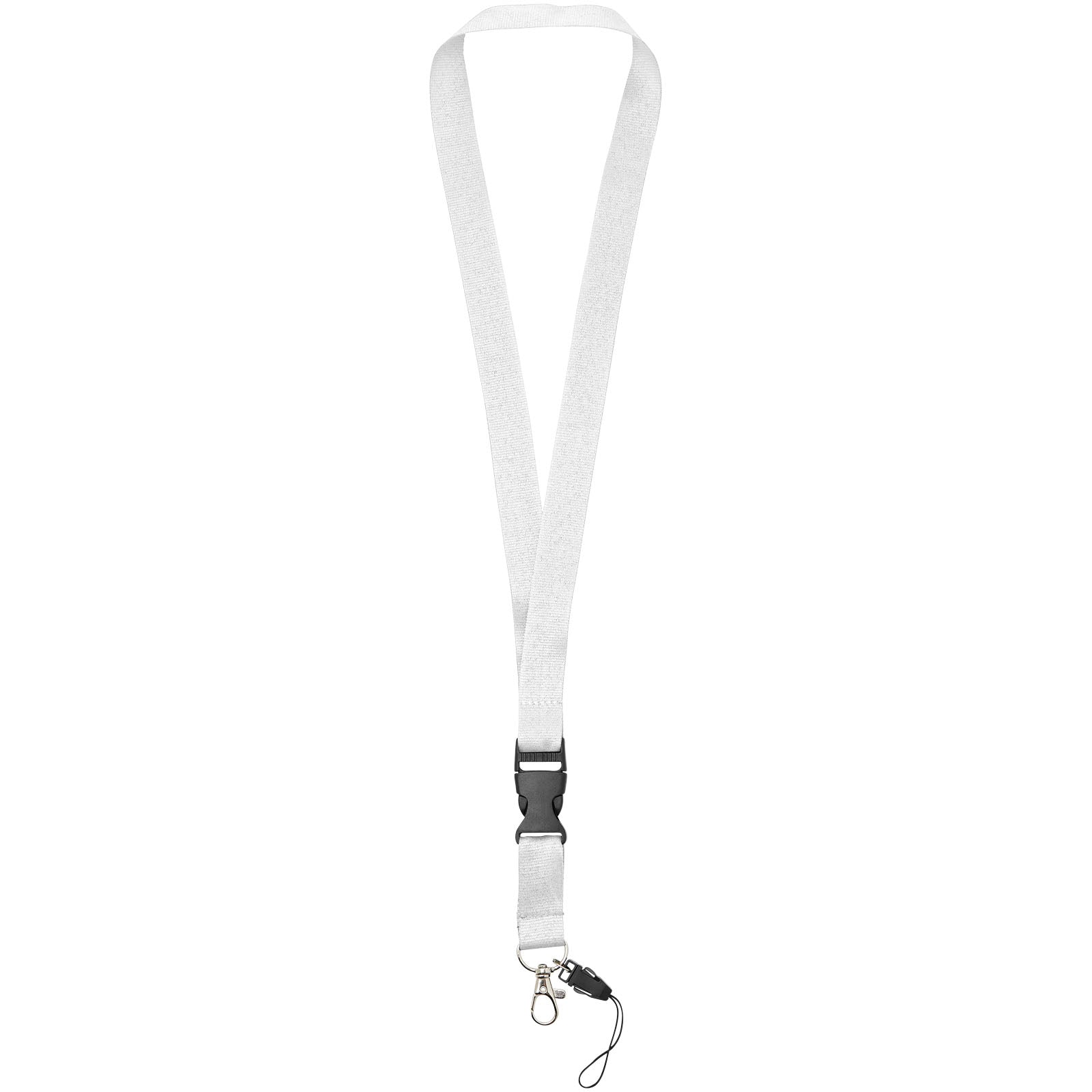 Sagan Lanyard mit abnehmbarer Schnalle und Handyband – Weiss