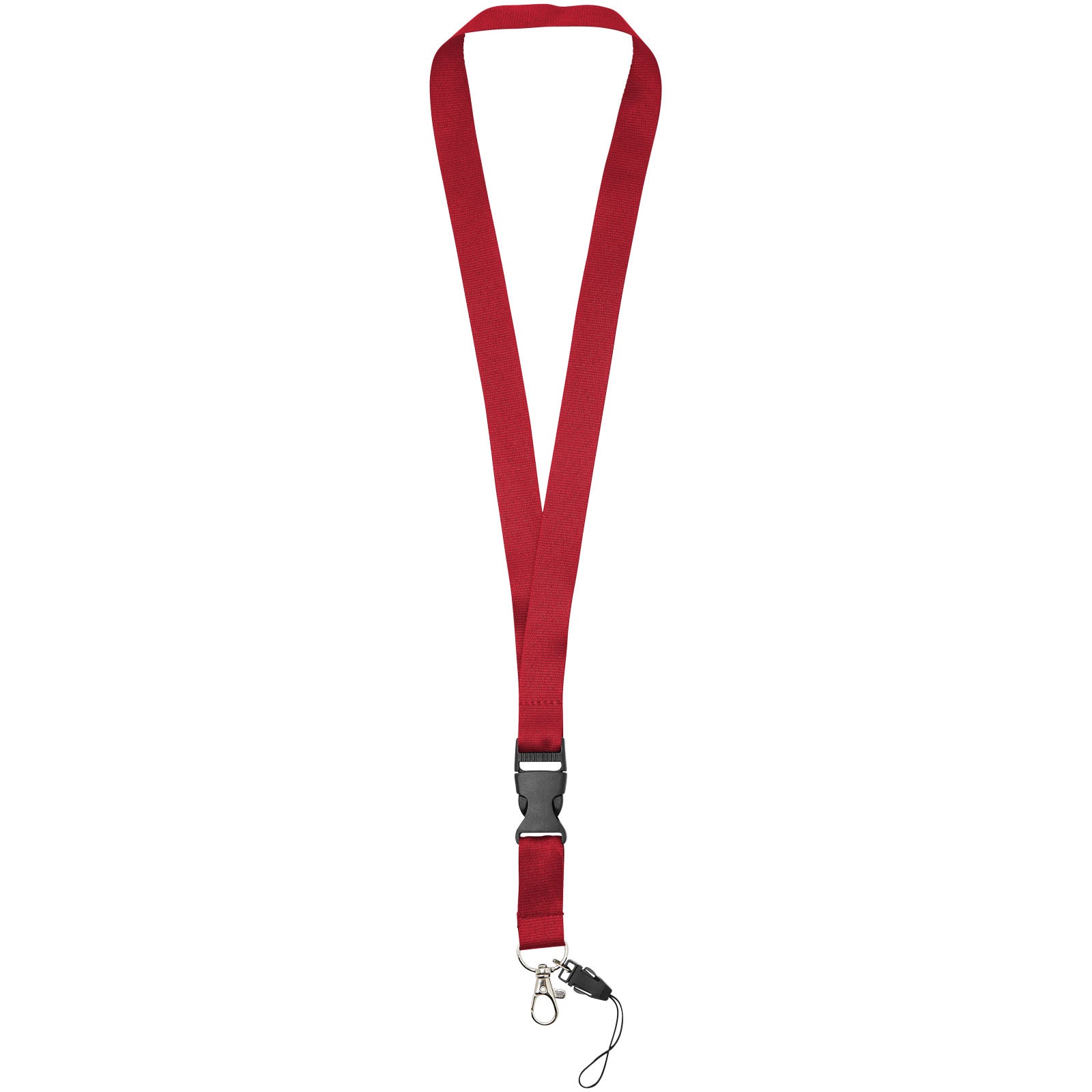 Sagan Lanyard mit abnehmbarer Schnalle und Handyband – Rot