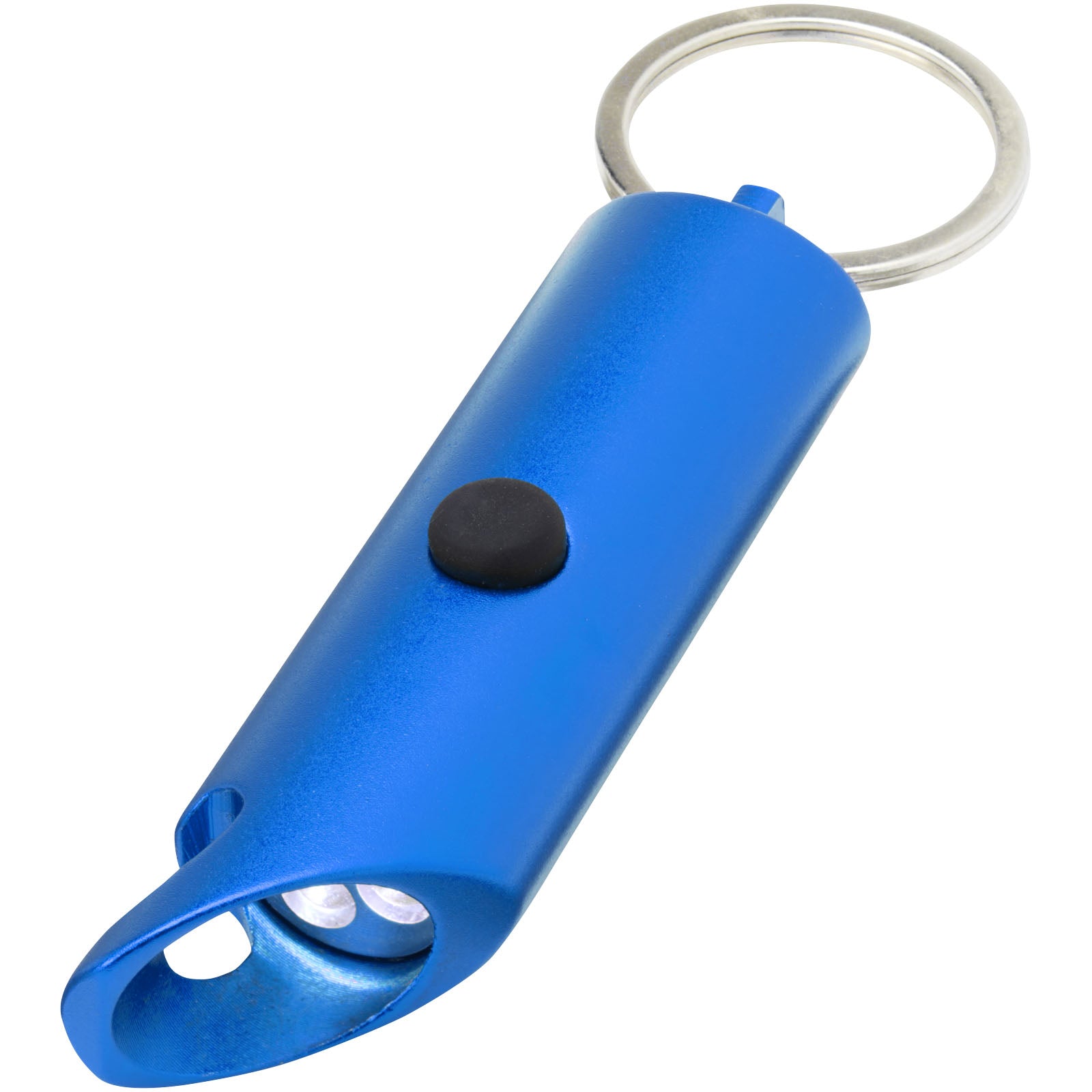 Flare IPX-LED-Lampe und Flaschenöffner aus recyceltem Aluminium mit Schlüsselanhänger – Royalblau