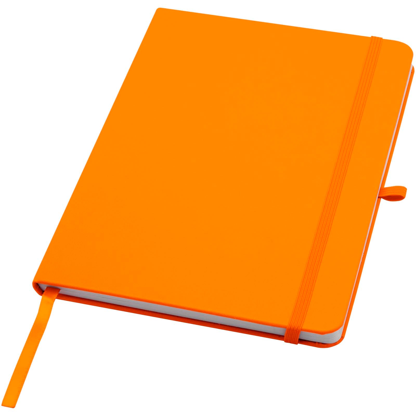 Teak A5 Hardcover Notizbuch, liniert, aus recyceltem Material – Orange