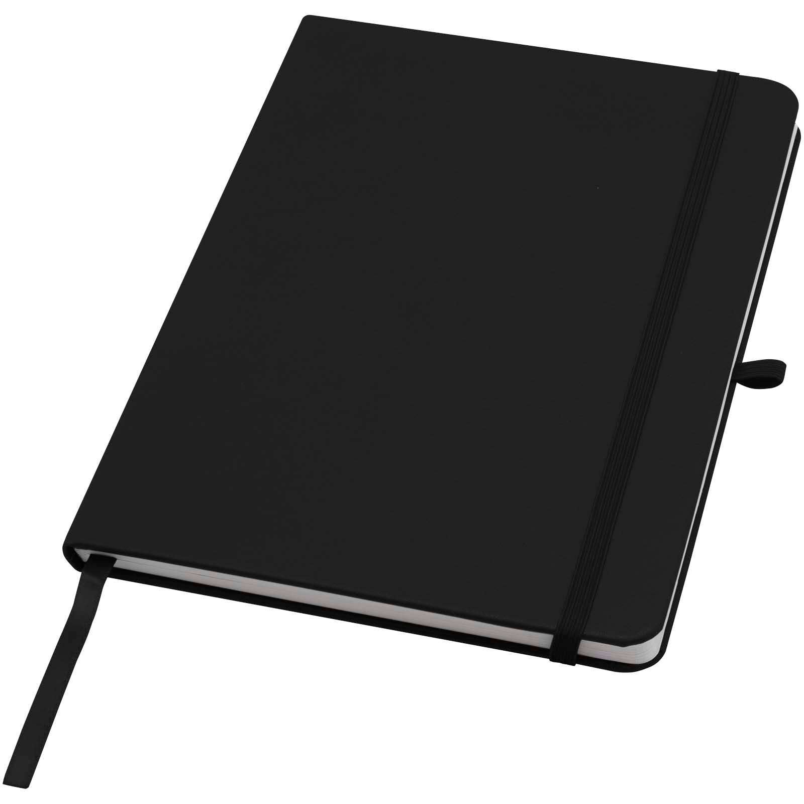 Teak A5 Hardcover Notizbuch, liniert, aus recyceltem Material – Schwarz