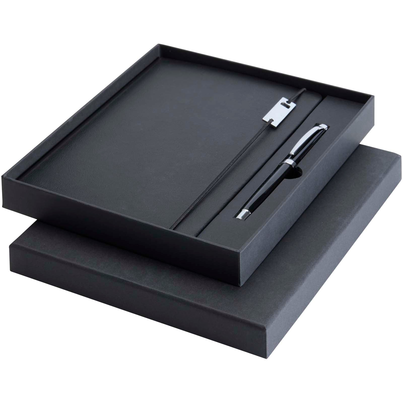 Legato Elegance A5 Hardcover Notizbuch mit Tintenroller Set – Schwarz