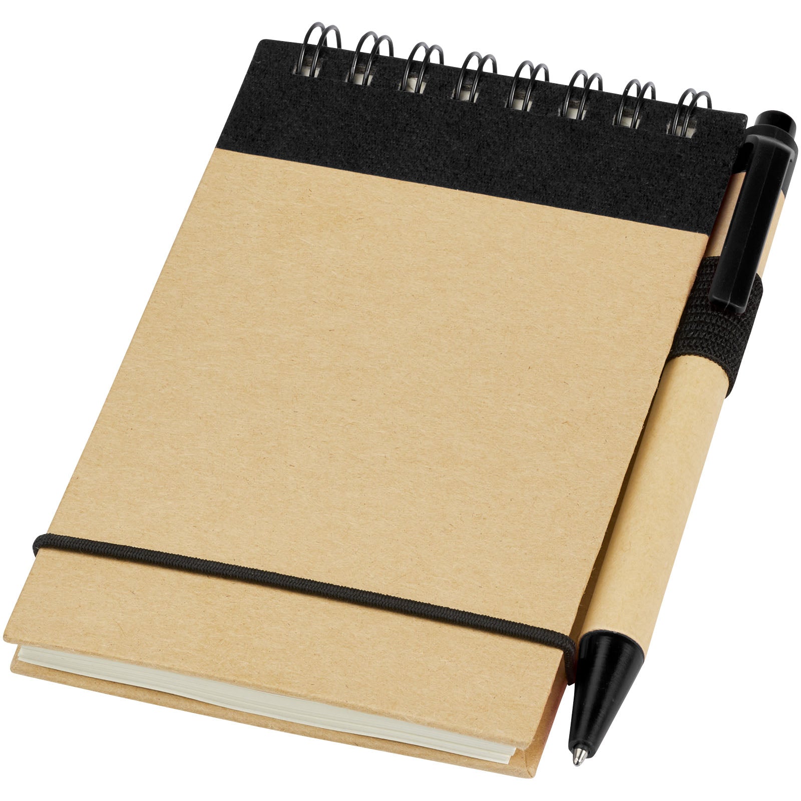 Zuse A7 Recycling Notizblock mit Stift – Natur und Schwarz