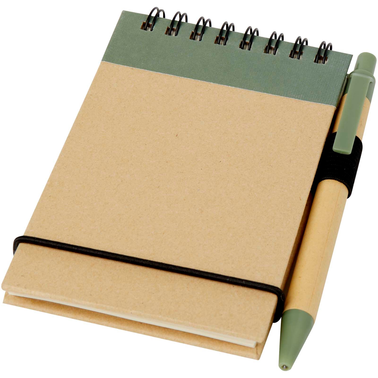 Zuse A7 Recycling Notizblock mit Stift – Heather Grün und Natur