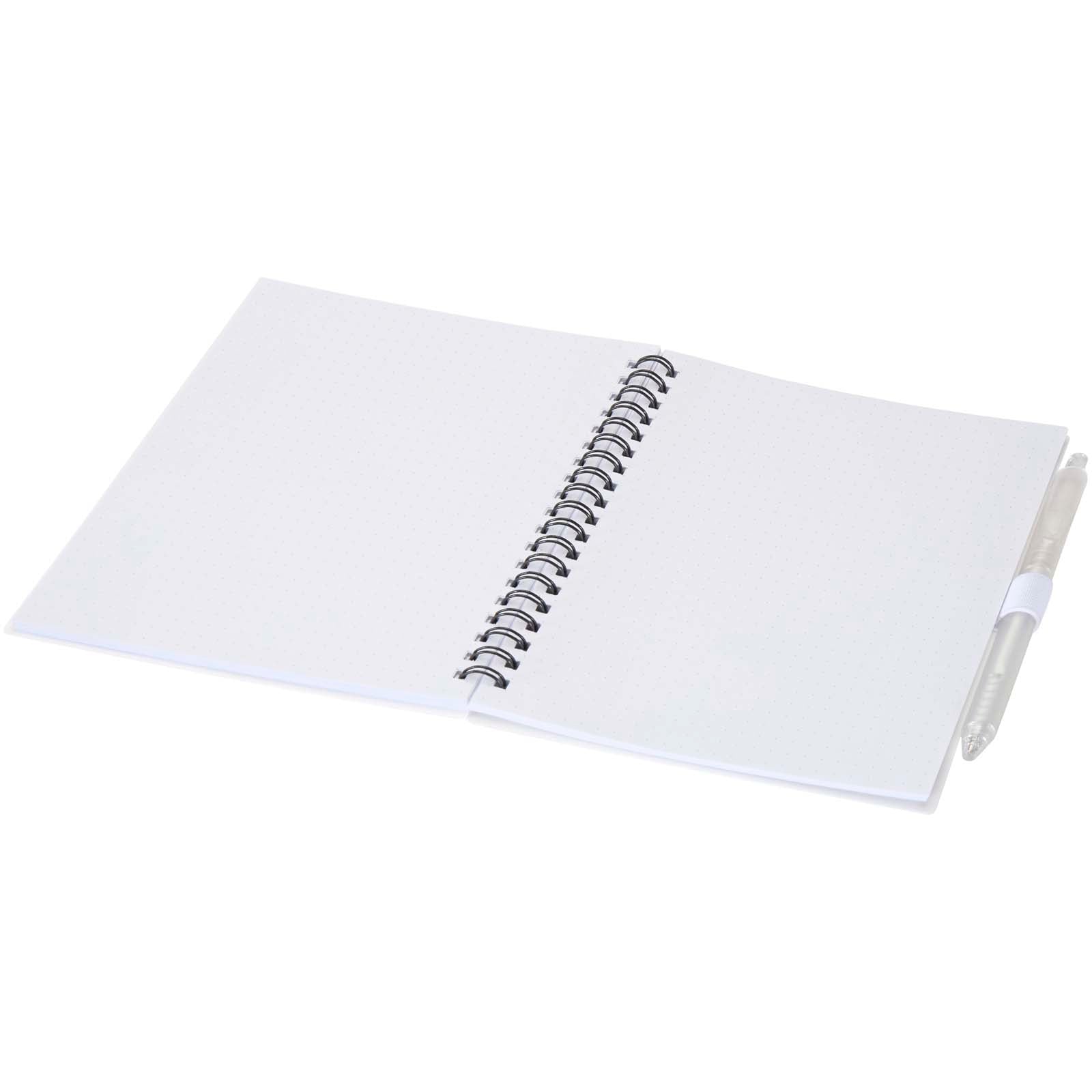 Niove Softcover Notizbuch aus recyceltem Kunststoff mit Kugelschreiber (blaue Mine)