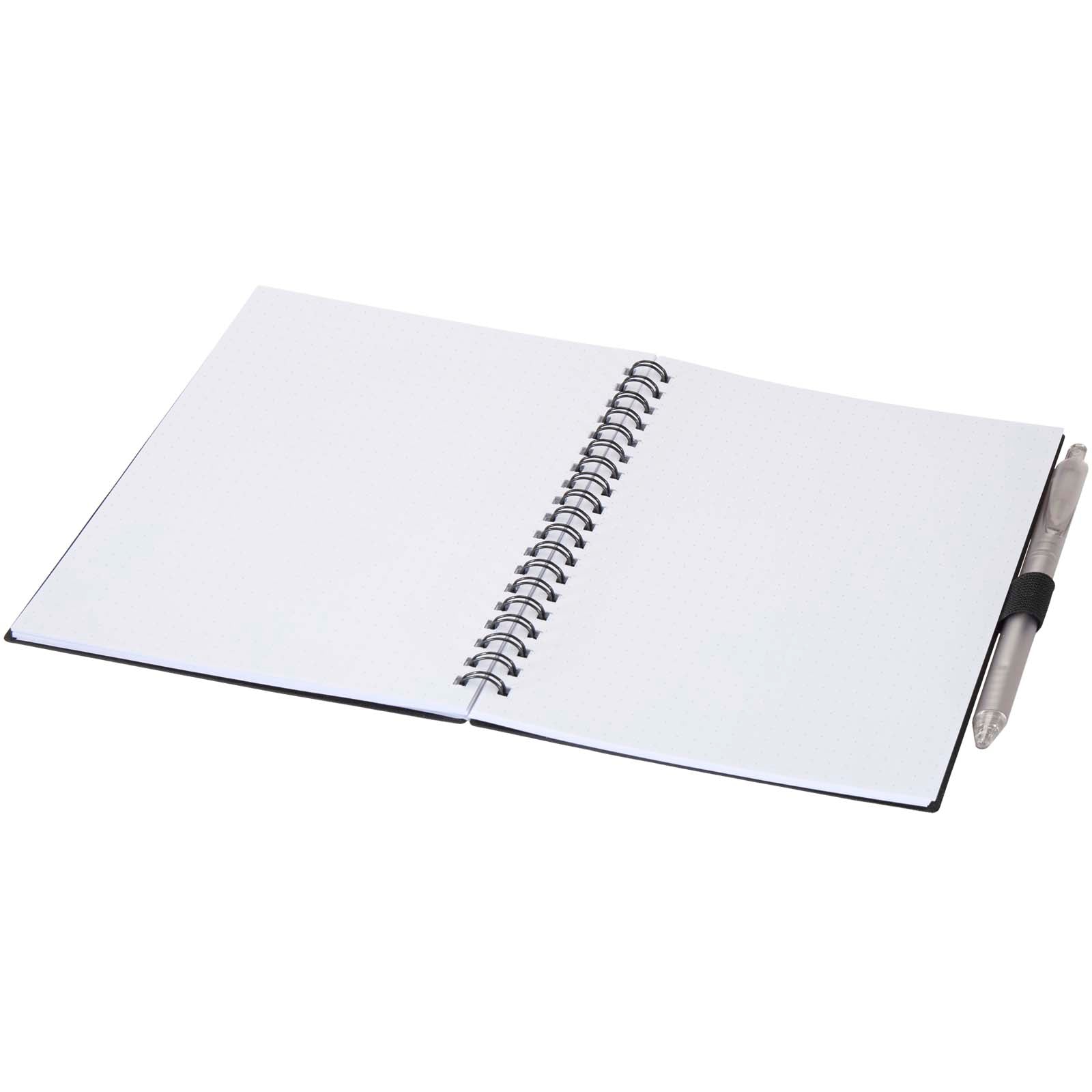Niove Softcover Notizbuch aus recyceltem Kunststoff mit Kugelschreiber (blaue Mine)