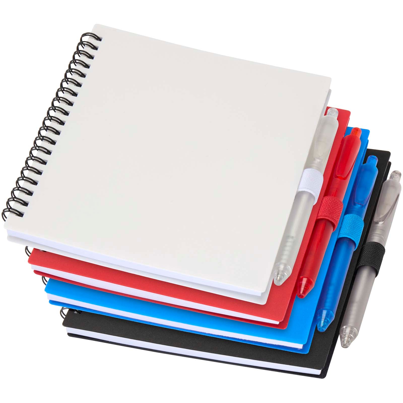 Niove Softcover Notizbuch aus recyceltem Kunststoff mit Kugelschreiber (blaue Mine)