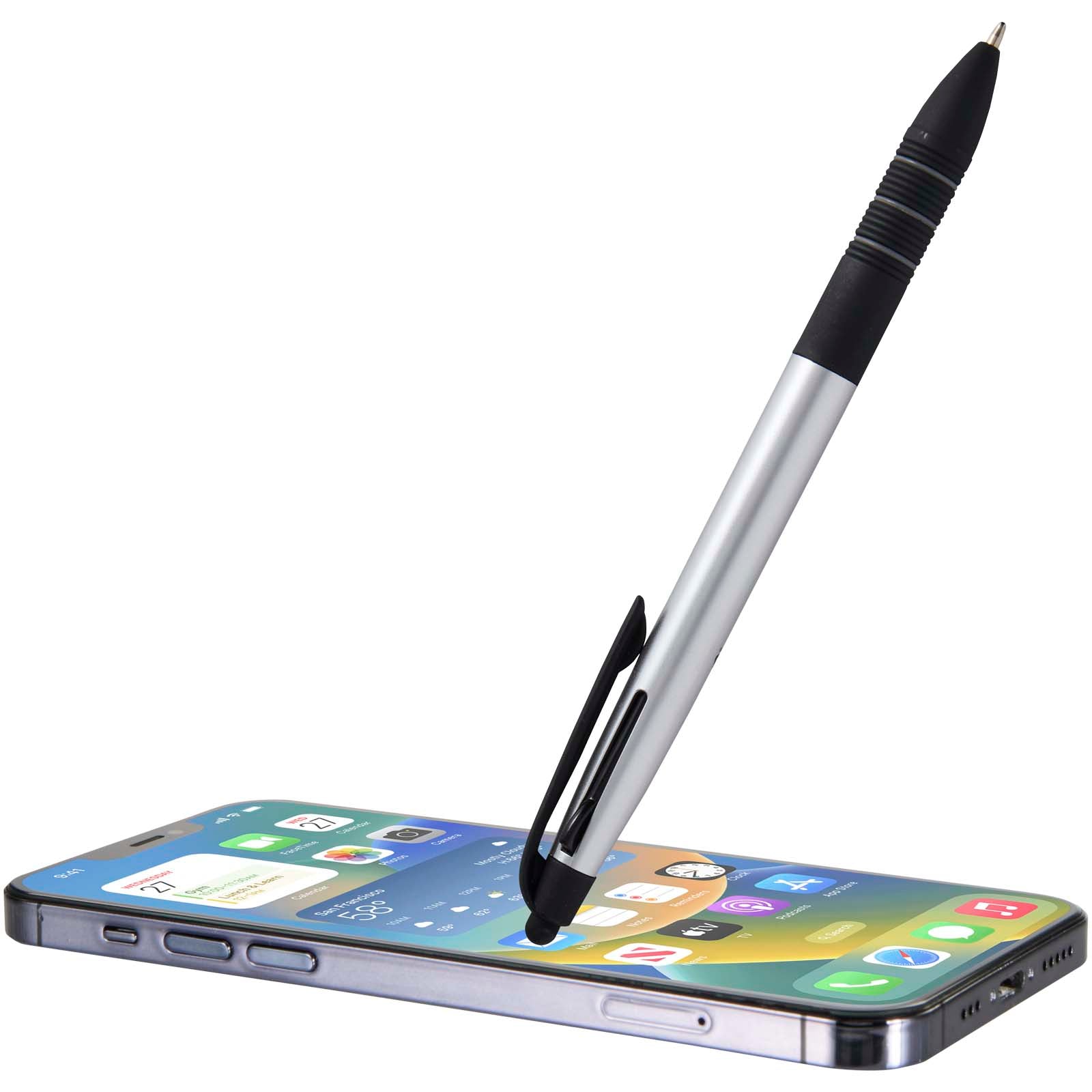 Trine 3-Farben RCS recycelter Kugelschreiber mit Stylus
