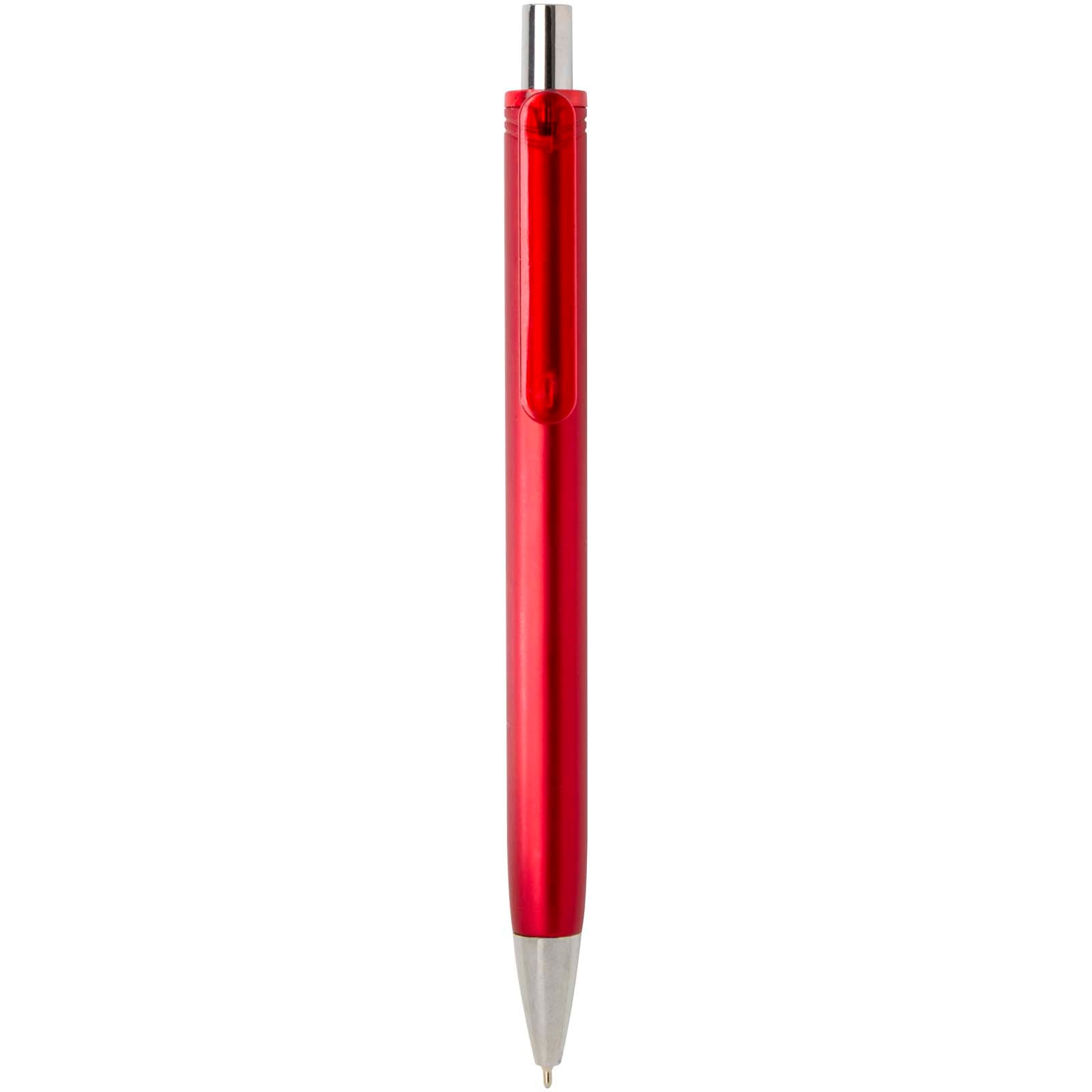 Feld RCS recycelter Kugelschreiber mit Metallic-Finish (schwarze Mine) – Rot