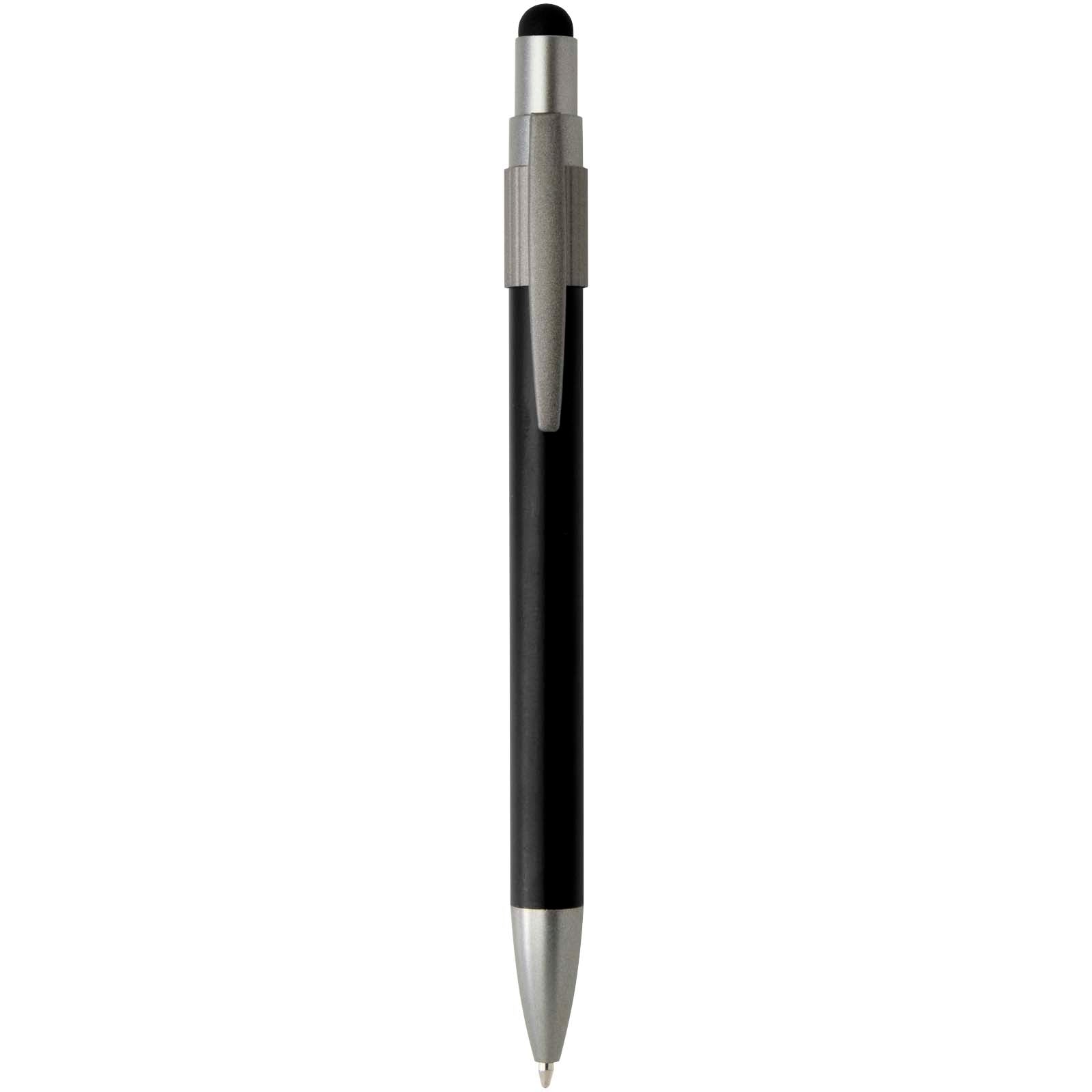 Rill RCS recycelter Kugelschreiber mit Stylus und Fidget Spinner (blaue Mine) – Schwarz