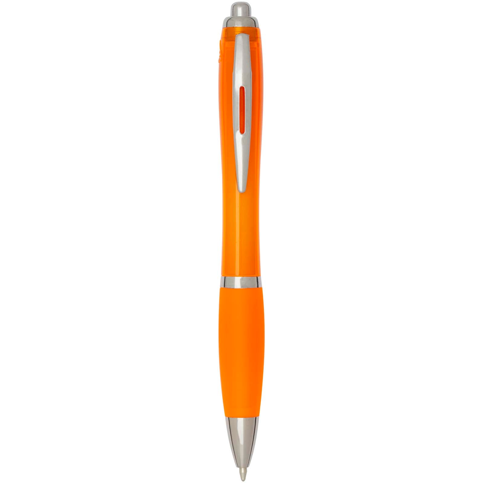 Nash RCS Kugelschreiber aus recyceltem Kunststoff mit farbigem Schaft und Griff (schwarze Tinte) – Orange