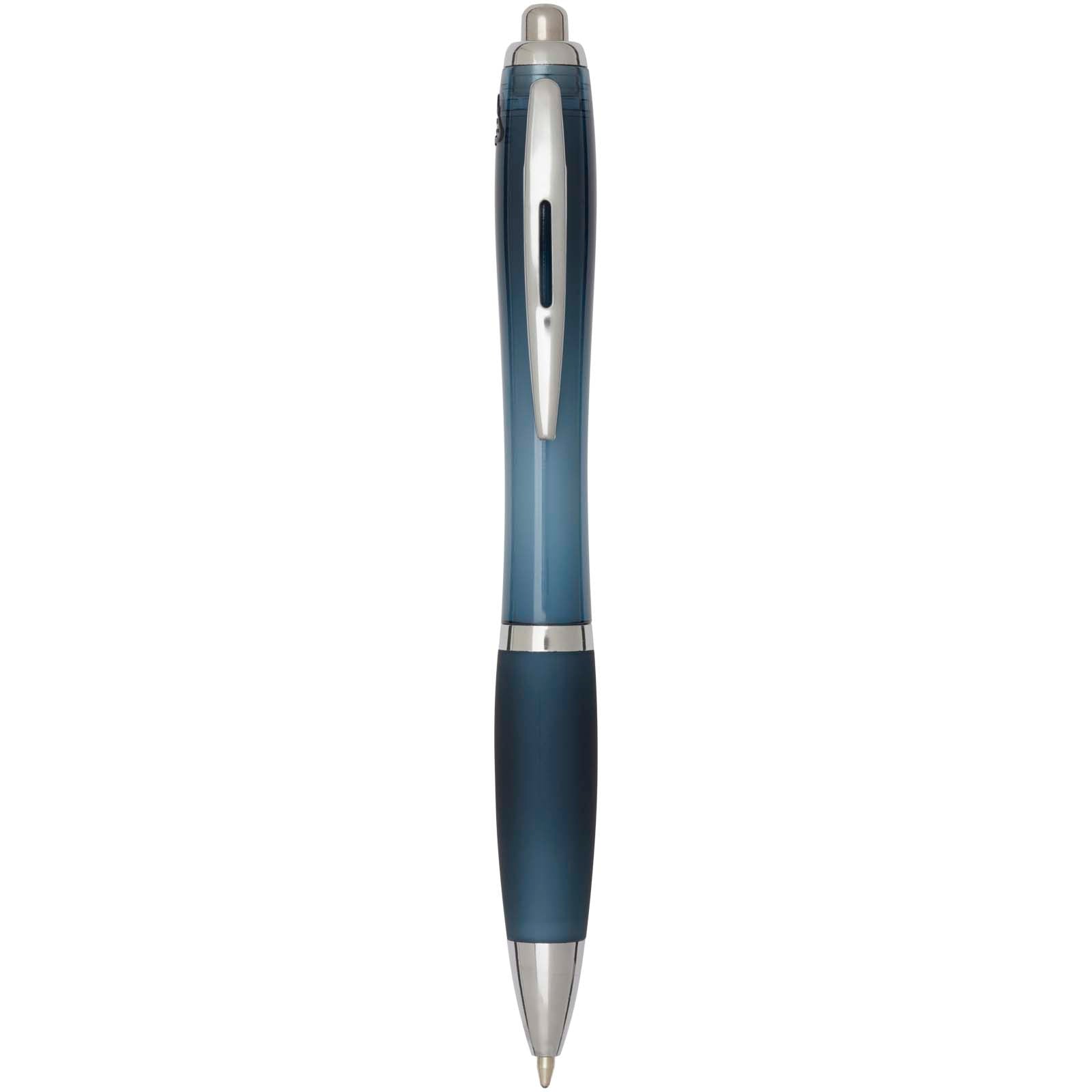 Nash RCS Kugelschreiber aus recyceltem Kunststoff mit farbigem Schaft und Griff (schwarze Tinte) – Hale Blau