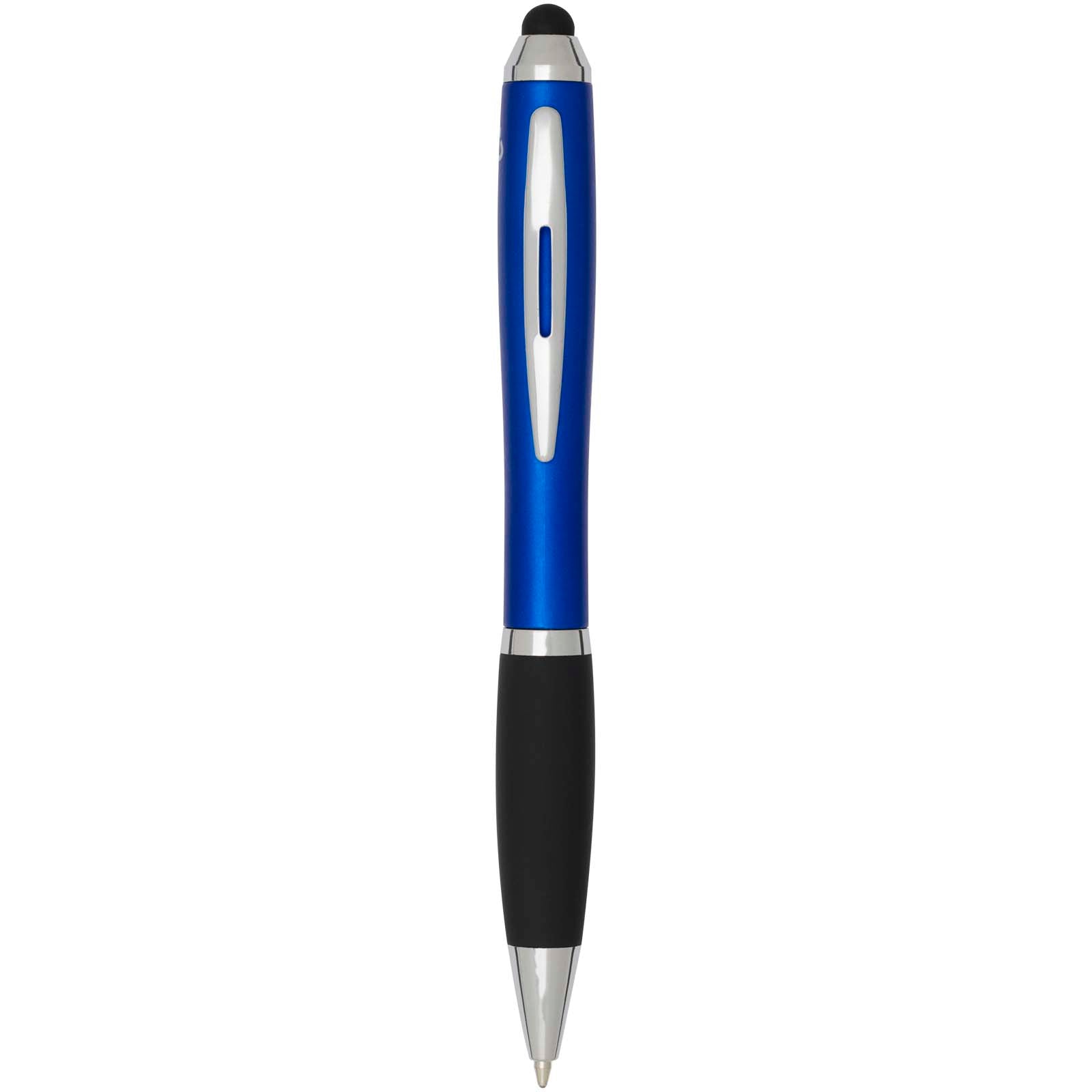 Nash RCS Stylus Kugelschreiber aus recyceltem Kunststoff mit farbigem Schaft und schwarzem Griff (schwarze Tinte) – Royalblau