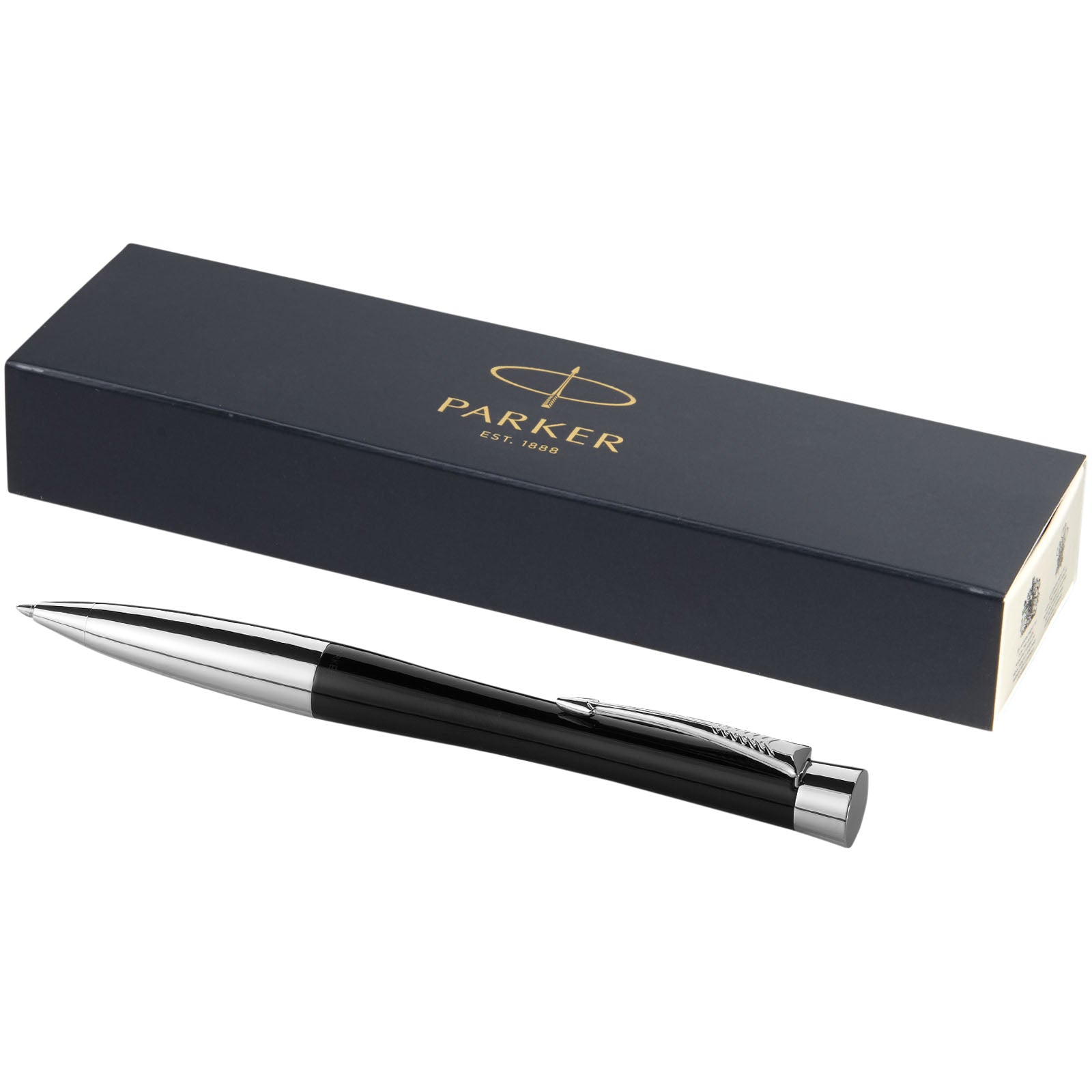 Parker Urban Kugelschreiber (blaue Mine) – Schwarz und Silber