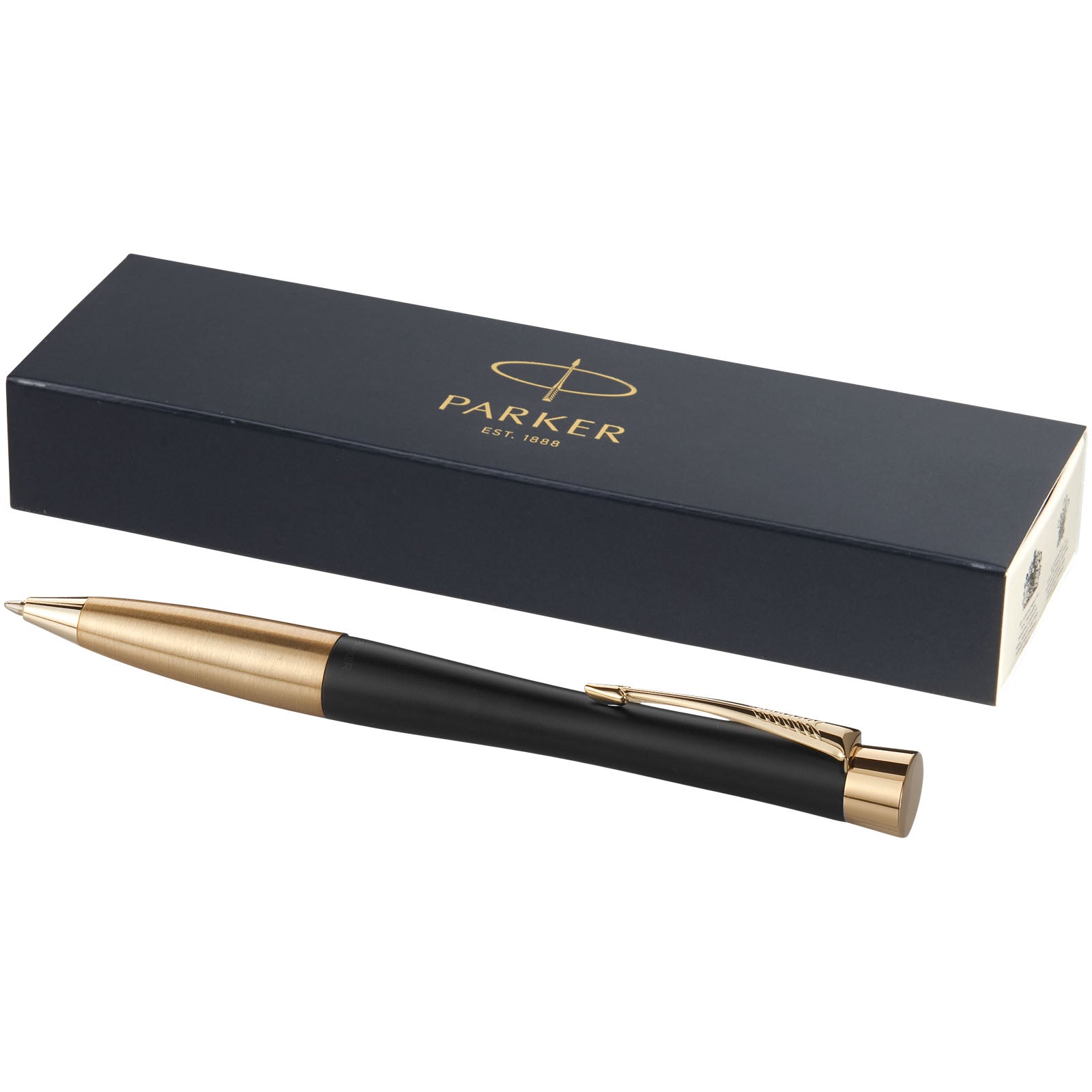 Parker Urban Kugelschreiber (blaue Mine) – Schwarz und Gold