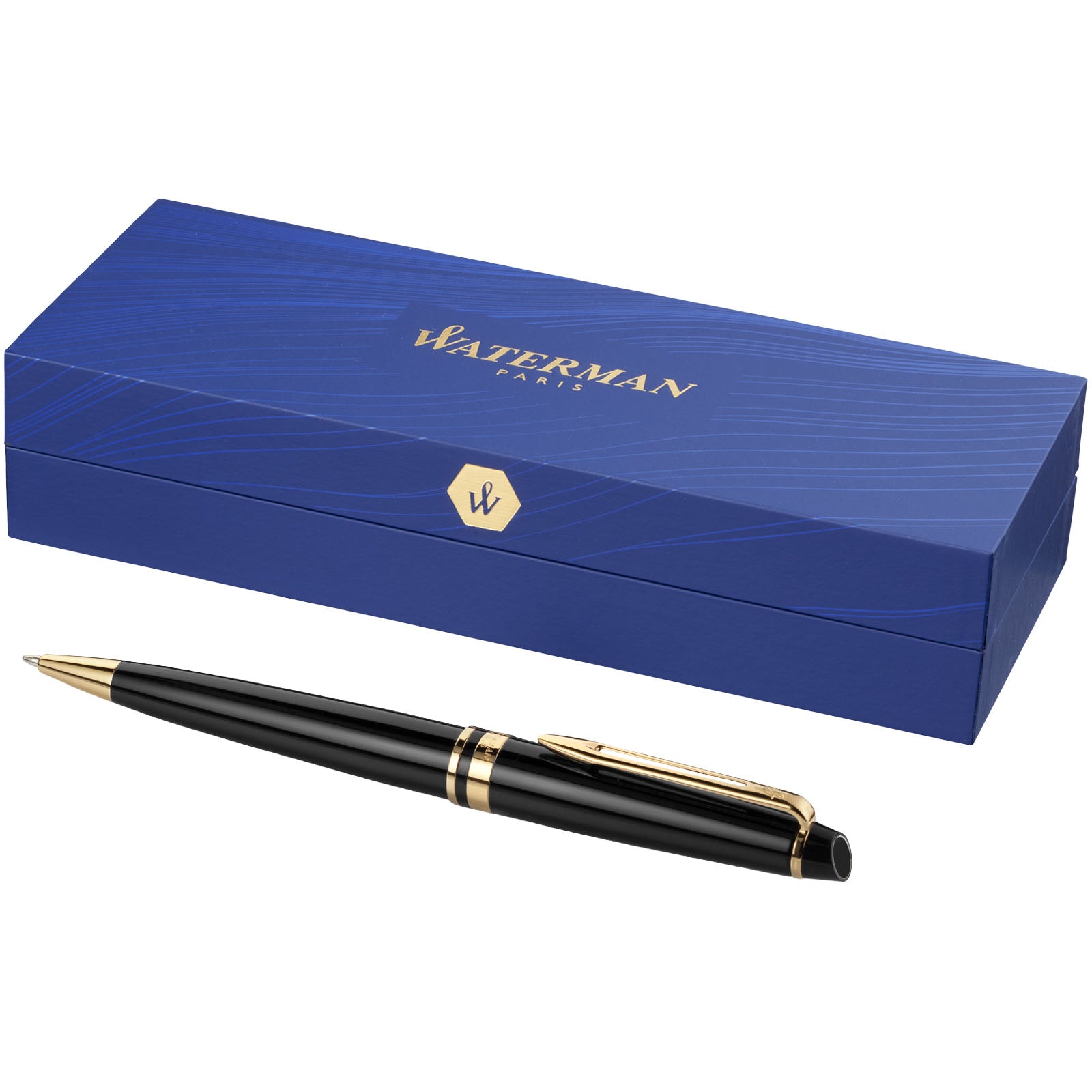 Waterman Expert Kugelschreiber (blaue Mine) – Schwarz und Gold