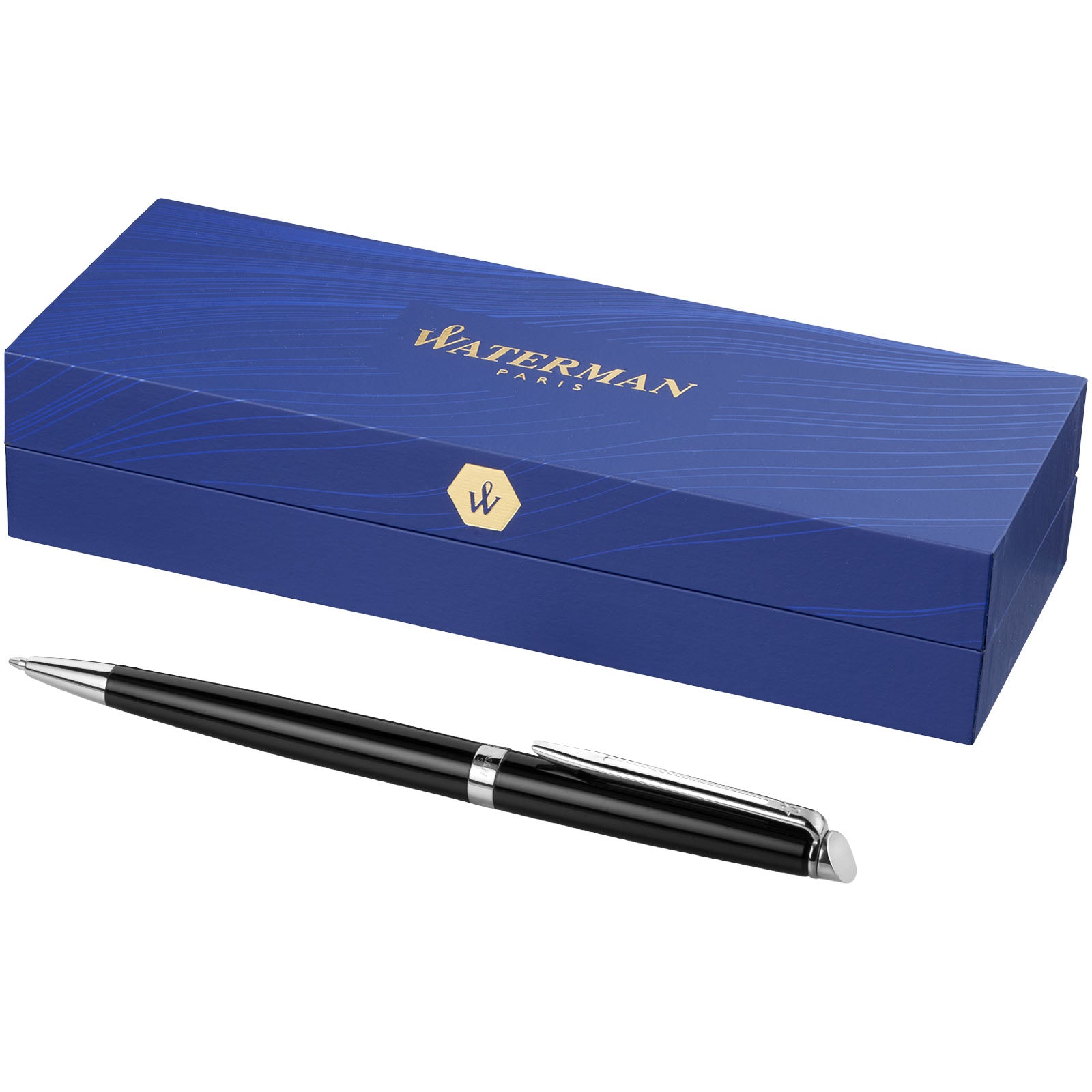 Waterman Hémisphère Kugelschreiber (blaue Mine) – Schwarz und Silber