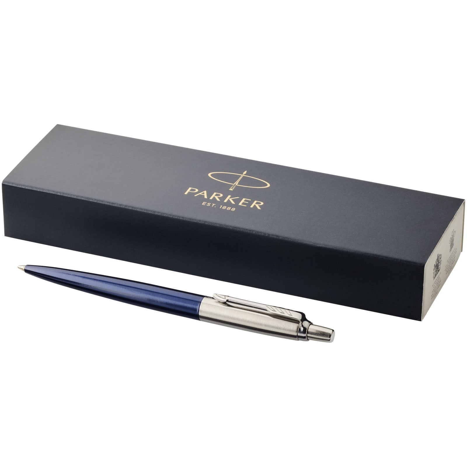 Parker Jotter Bond Street Kugelschreiber (blaue Mine) – Navy und Silber
