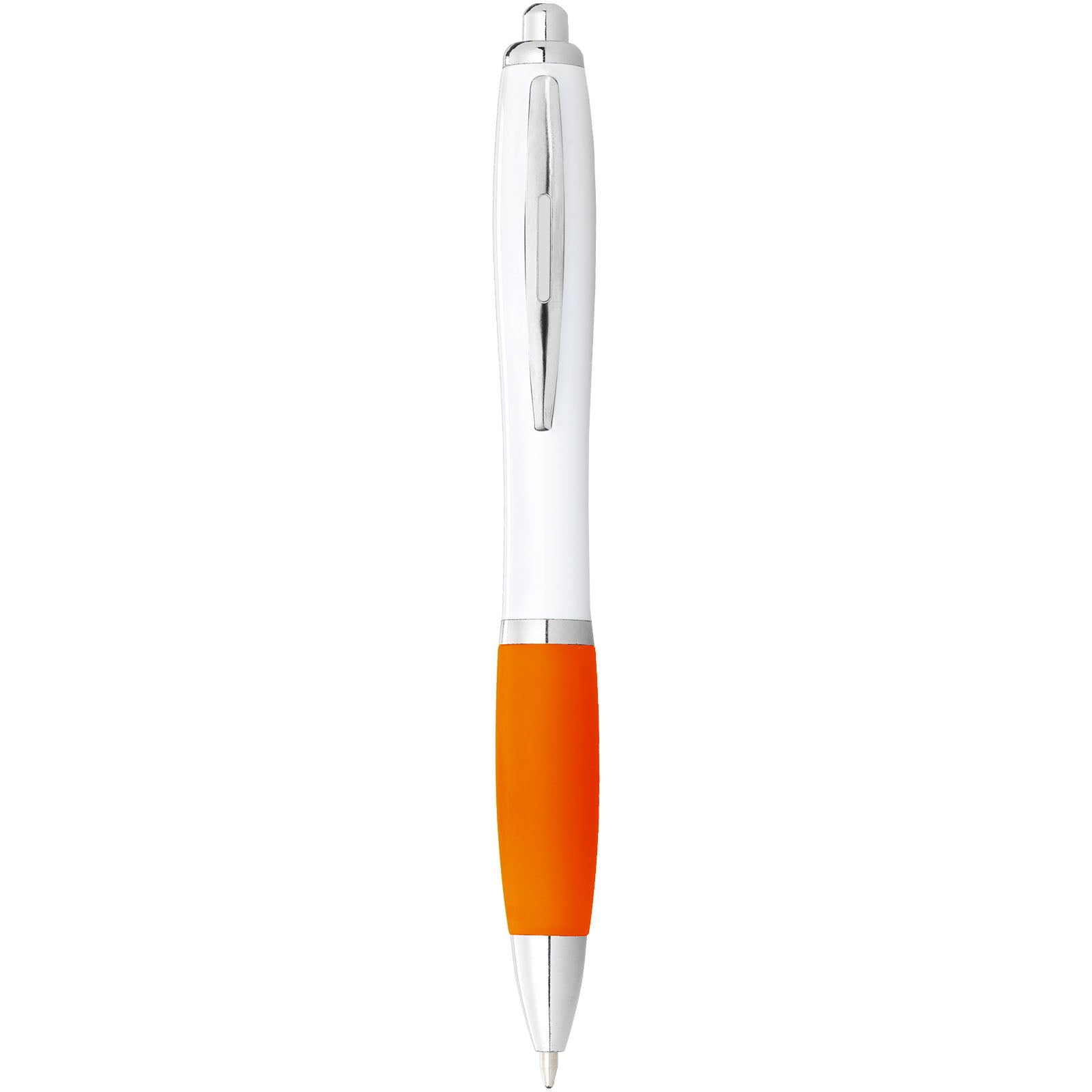 Nash Kugelschreiber weiß mit farbigem Griff (blaue Mine) – Weiss und Orange