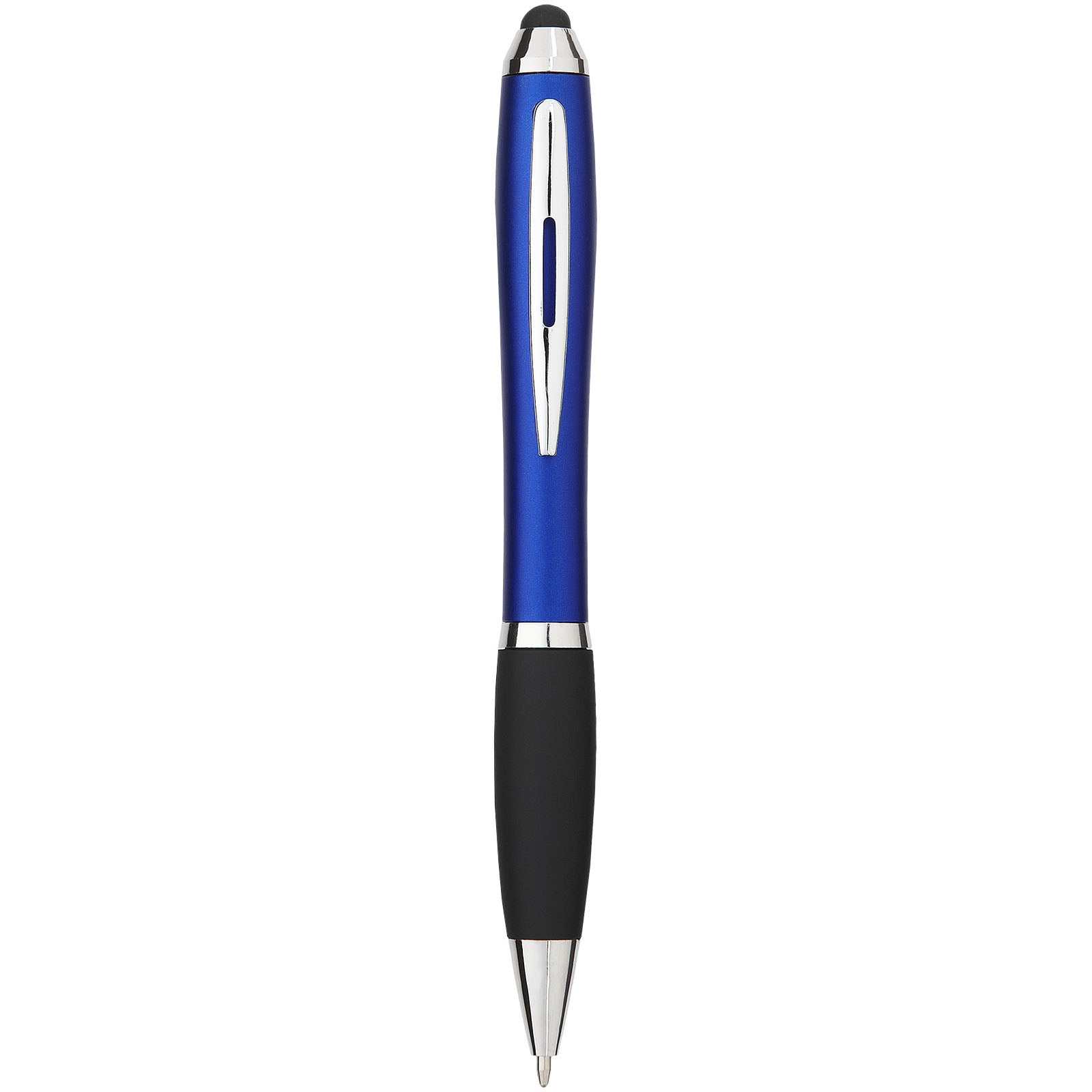 Nash Stylus Kugelschreiber farbig mit schwarzem Griff (blaue Mine) – Royalblau und Schwarz