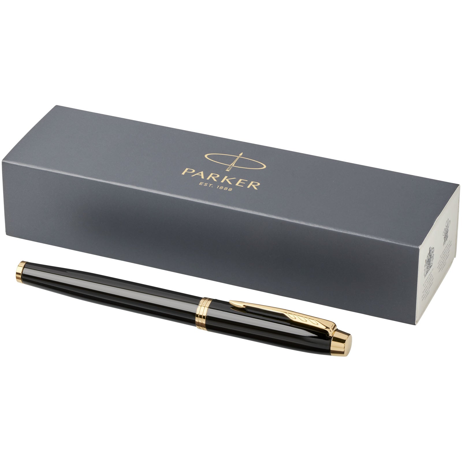 Parker IM Tintenroller (schwarze Mine) – Schwarz und Gold