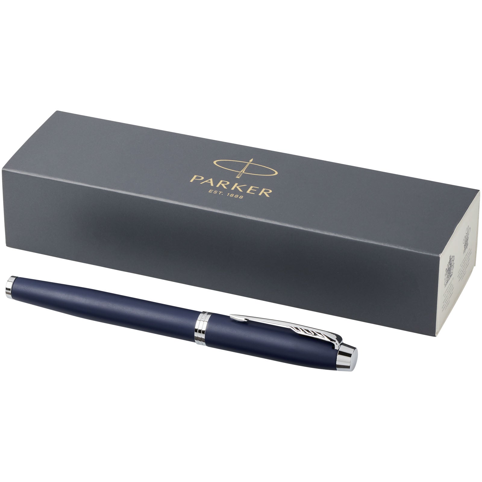 Parker IM Tintenroller (schwarze Mine) – Blau und Silber
