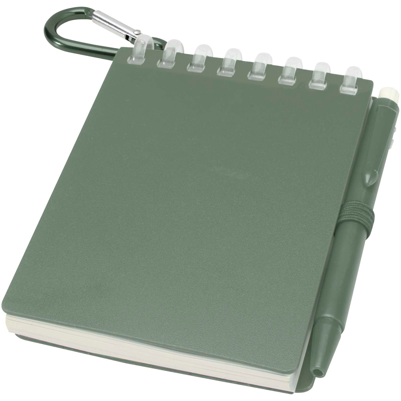 Lig Mini Recyceltes Outdoor-Softcover Notizbuch und Kugelschreiber Set (schwarze Mine) – Heather Grün