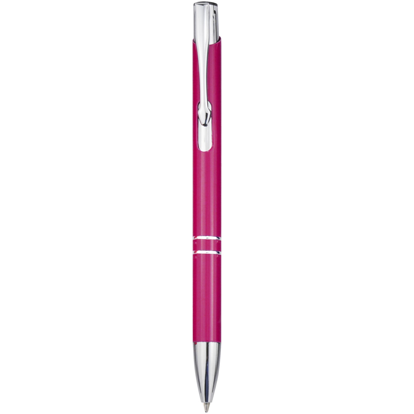 Moneta Druckkugelschreiber aus Aluminium (blaue Mine) – Magenta