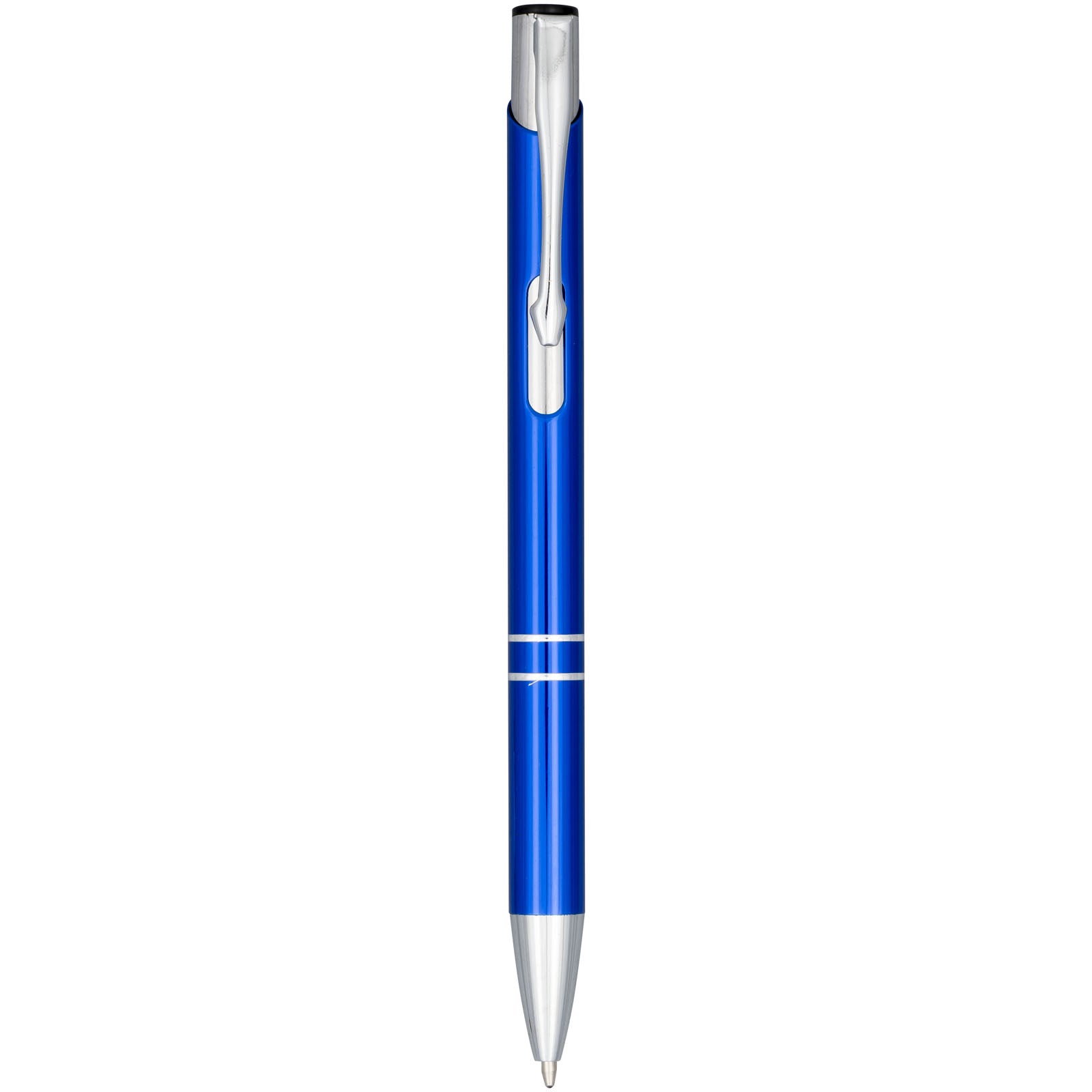 Moneta Druckkugelschreiber aus eloxierterm Aluminium (blaue Mine) – Blau