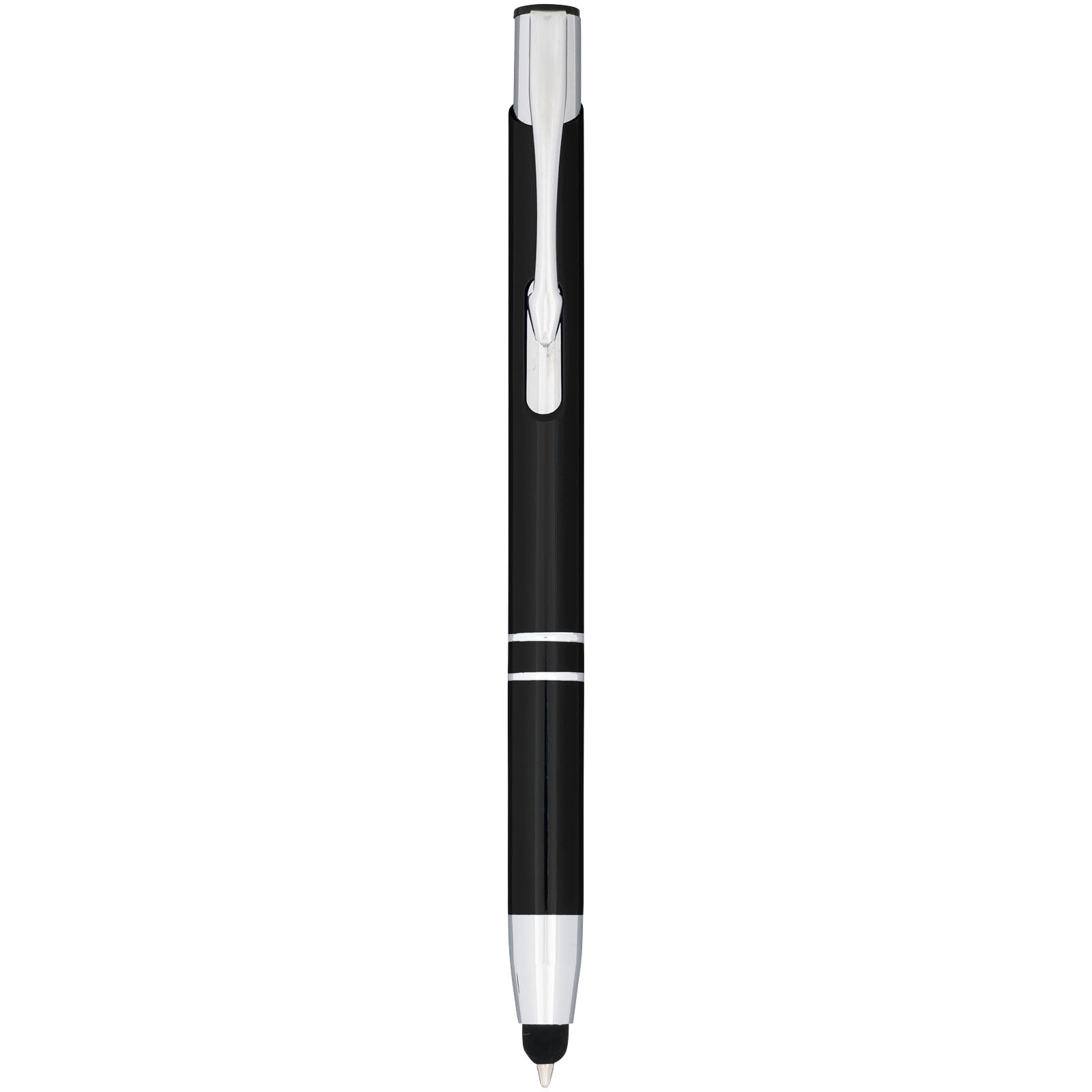 Moneta Kugelschreiber mit Metall Touchpen (blaue Mine) – Schwarz