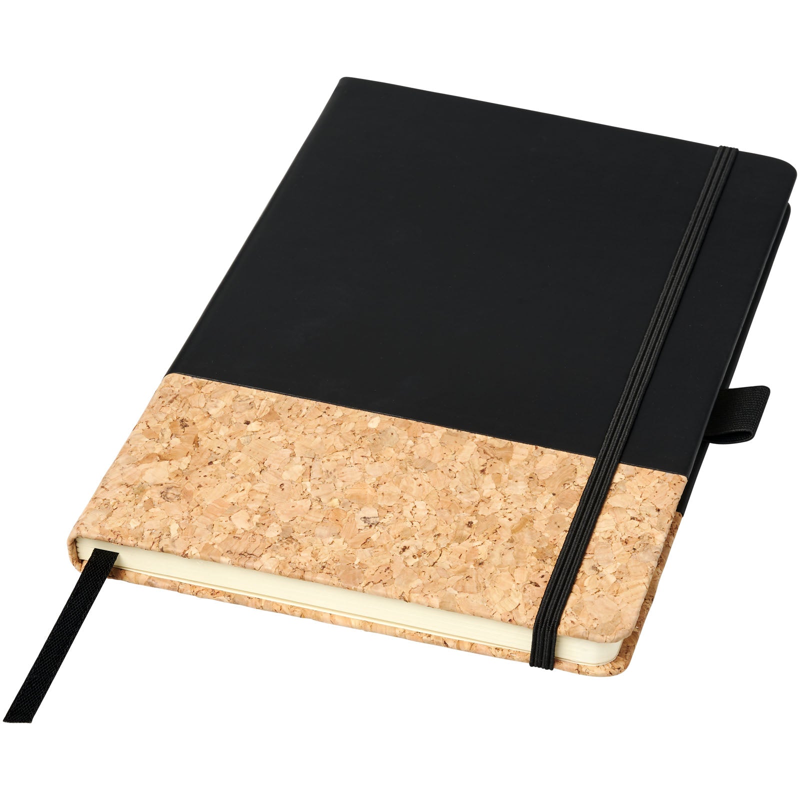 Evora A5 Notizbuch Thermo PU mit Kork – Schwarz