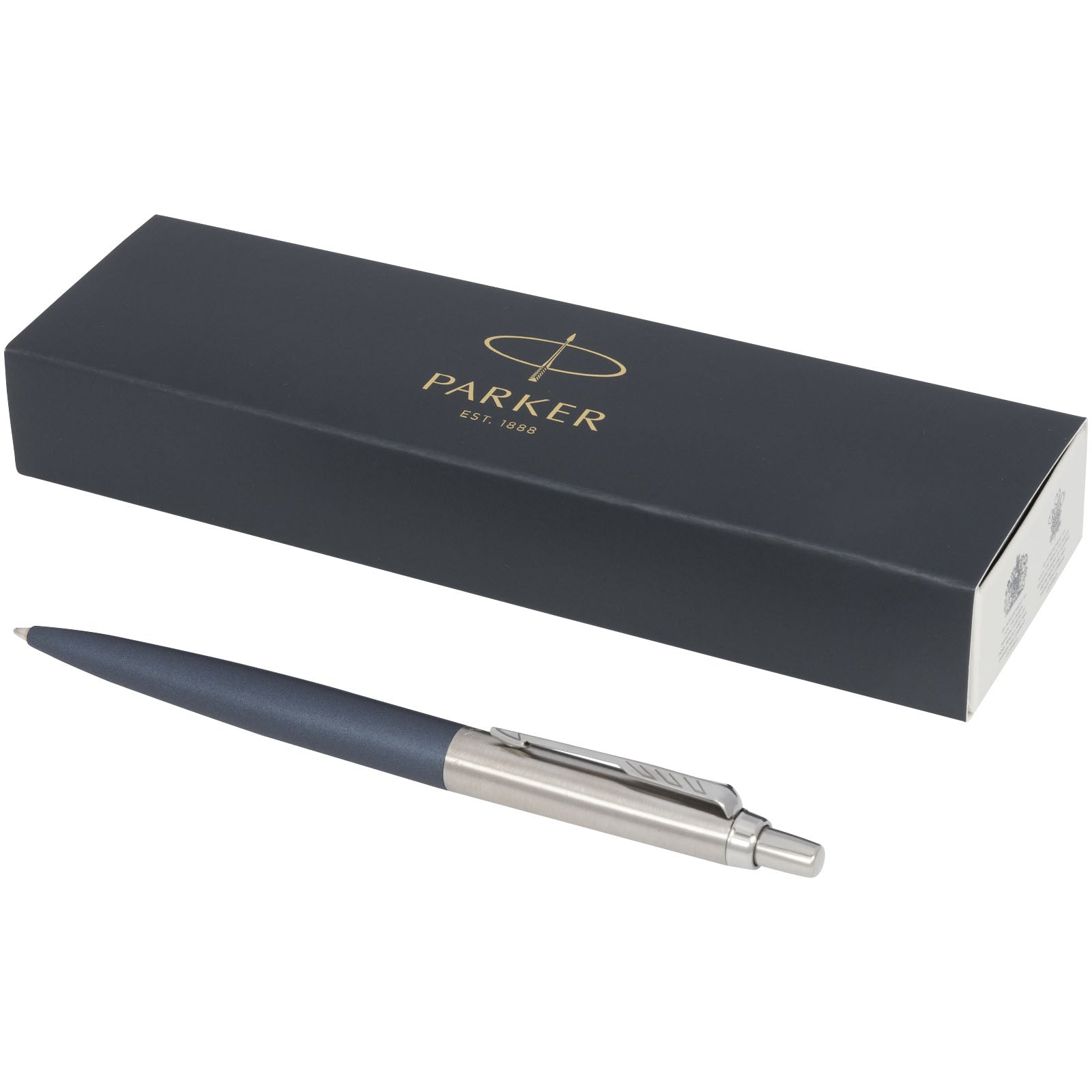 Parker Jotter XL matt mit Kugelschreiber mit Chromverzierung (blaue Mine) – Blau
